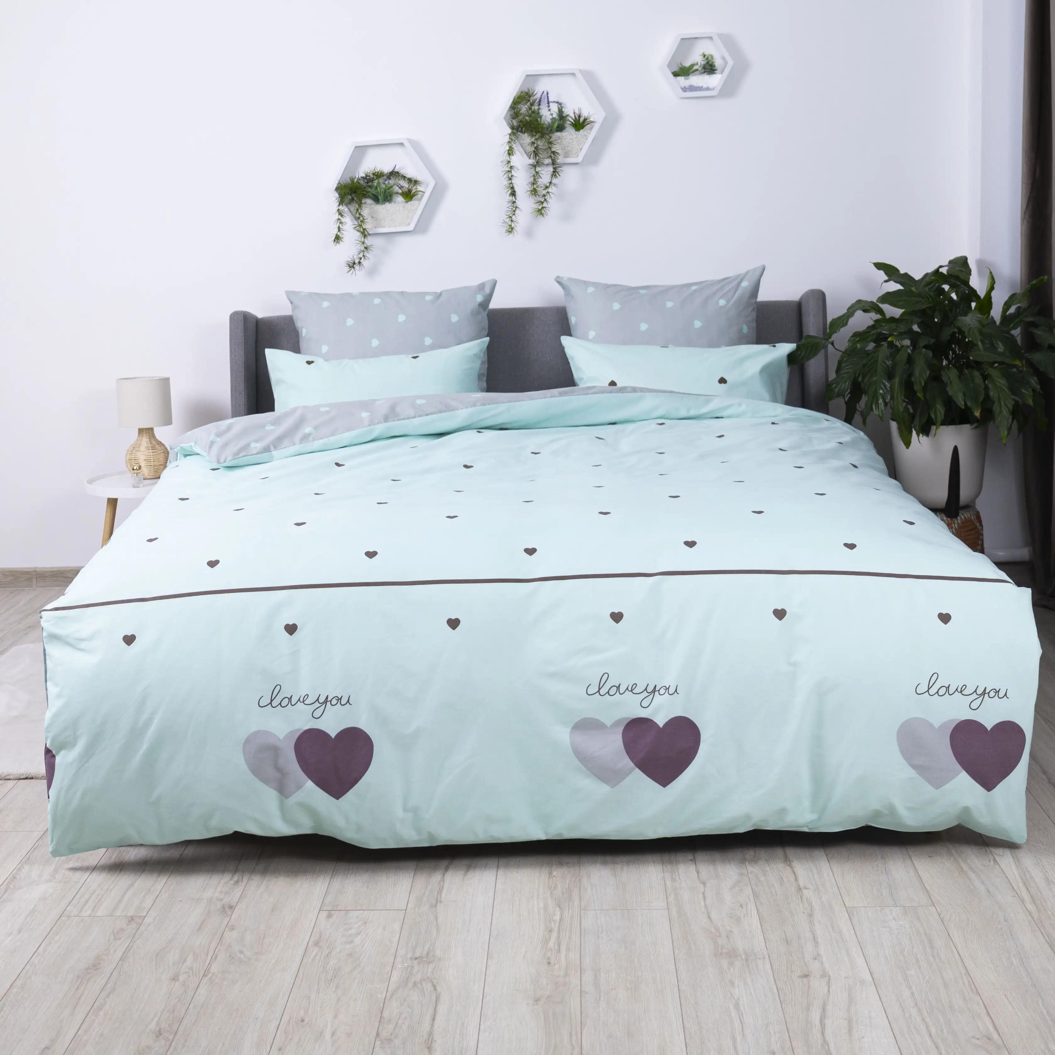 Постільна білизна "ТЕП" Mint&Grey Hearts, 70x70, полуторна - Фото 2