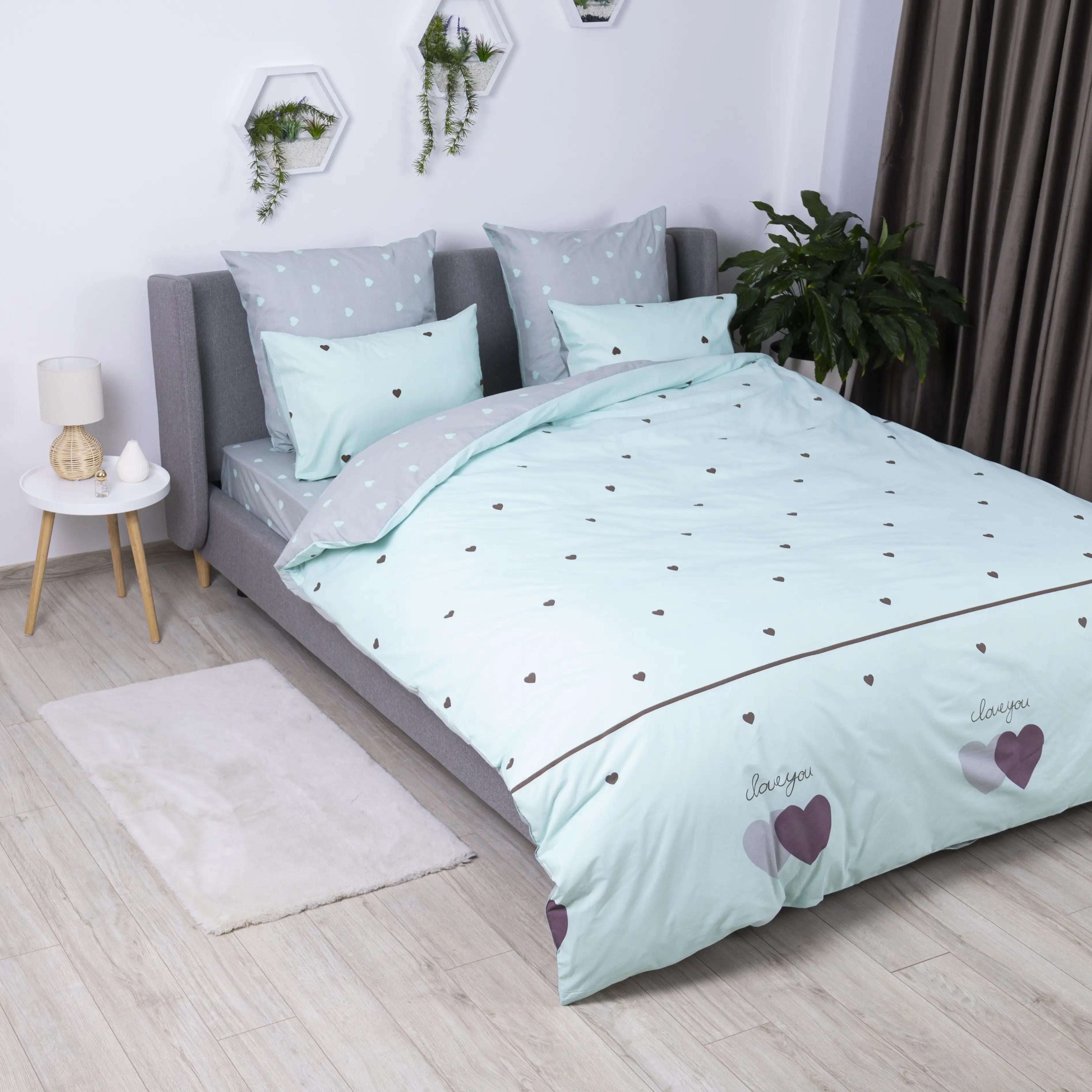 Постільна білизна "ТЕП" Mint&Grey Hearts, 70x70, полуторна - Фото 3