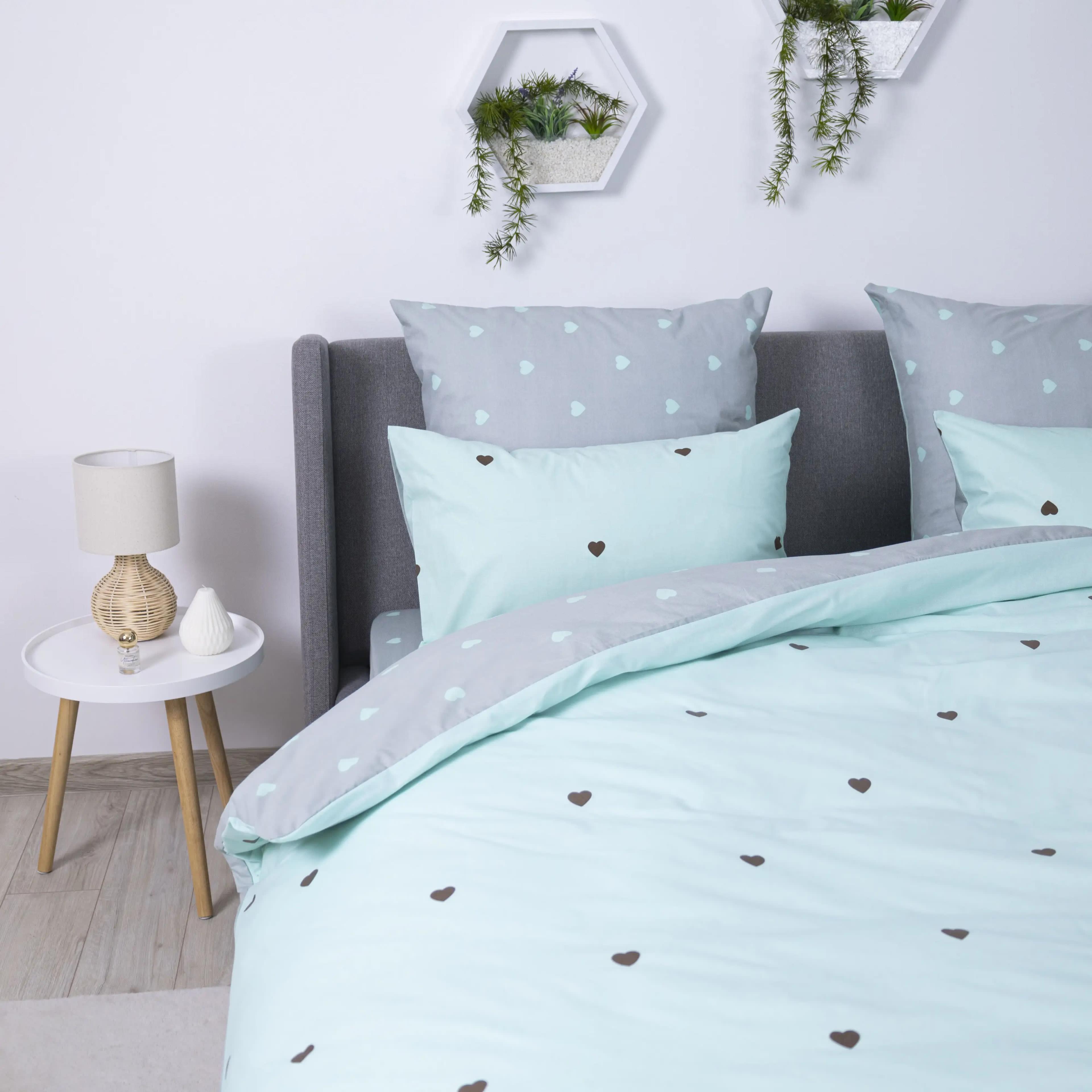 Постільна білизна "ТЕП" Mint&Grey Hearts, 70x70, полуторна - Фото 5