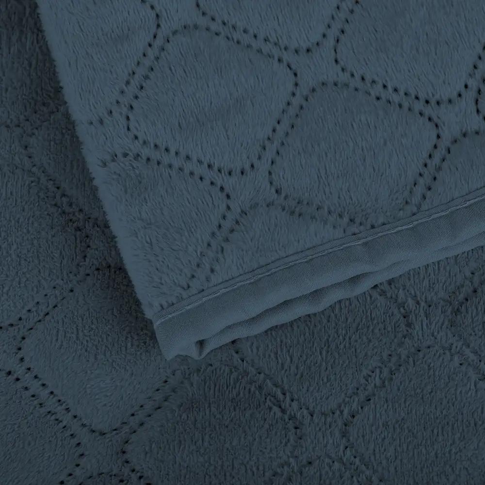 Покривало ТЕП "VELOUR" Cинє/Ромб круглий, 150x210 - Фото 7