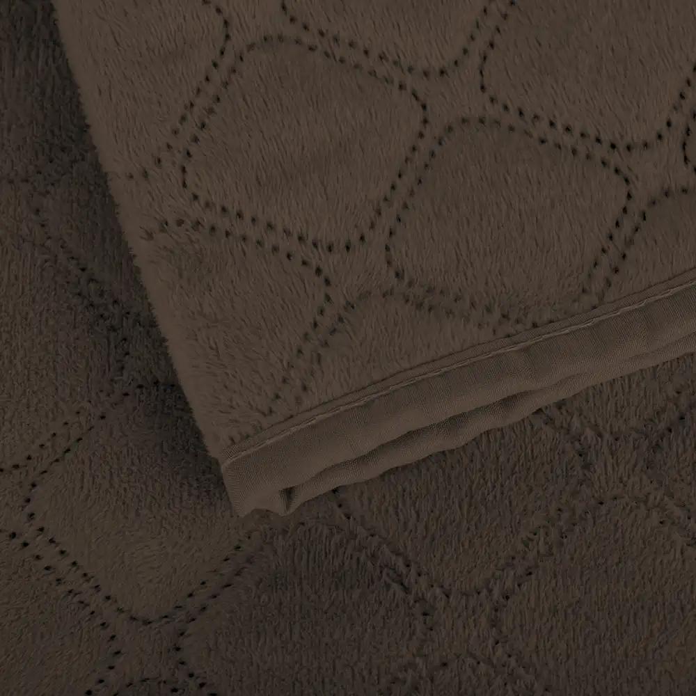 Покривало ТЕП "VELOUR" Коричневе/Ромб круглий, 150x210 - Фото 6