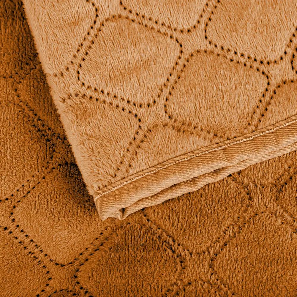 Покривало ТЕП "VELOUR" Кофейне/Ромб круглий, 150x210 - Фото 6