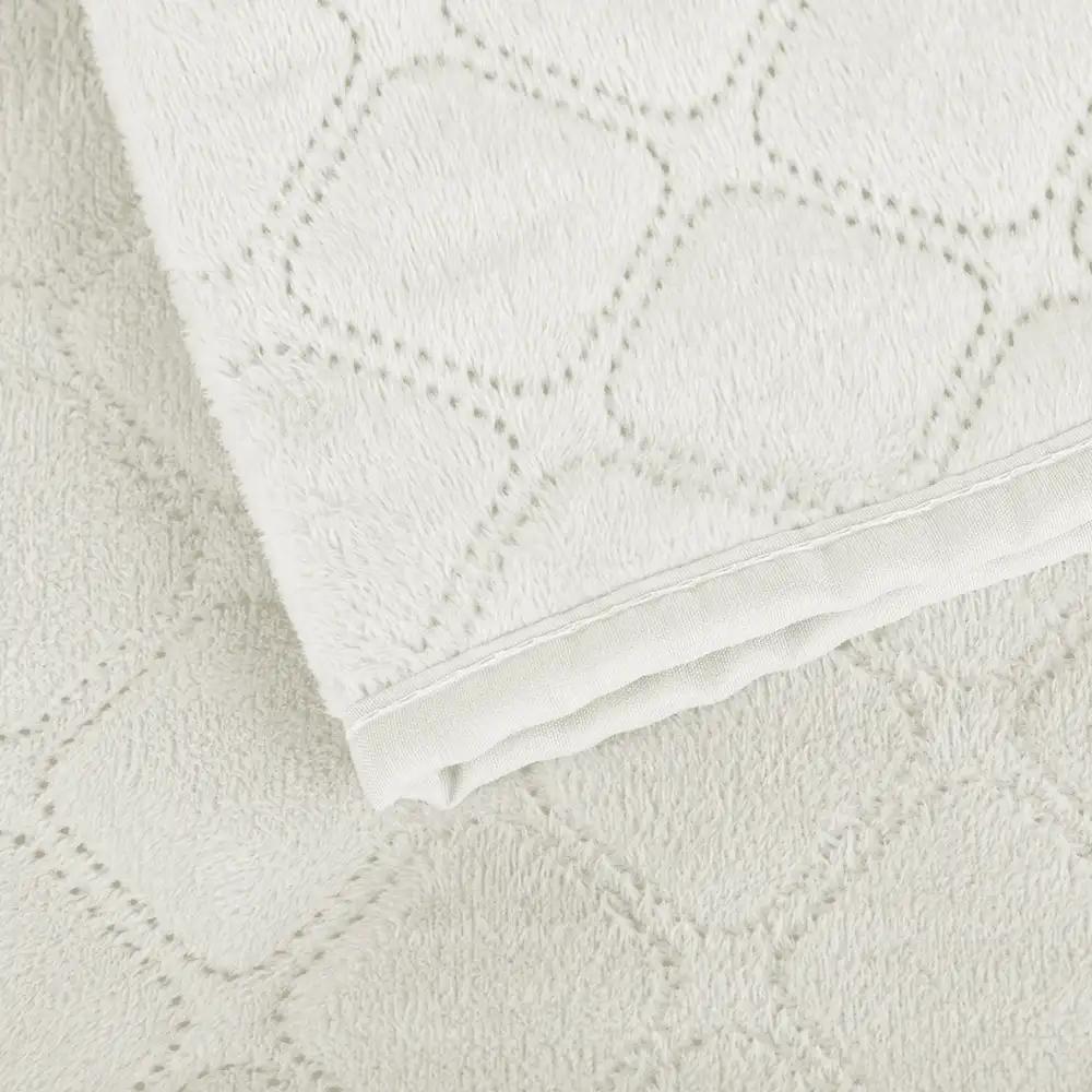 Покривало ТЕП "VELOUR" Молочне/Ромб круглий, 150x210 - Фото 6