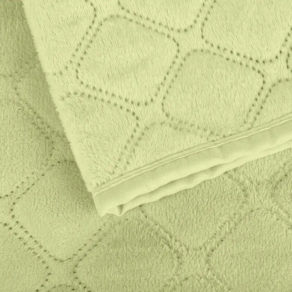 Покривало ТЕП "VELOUR" Салатове/Ромб круглий, 150x210 - Фото 6