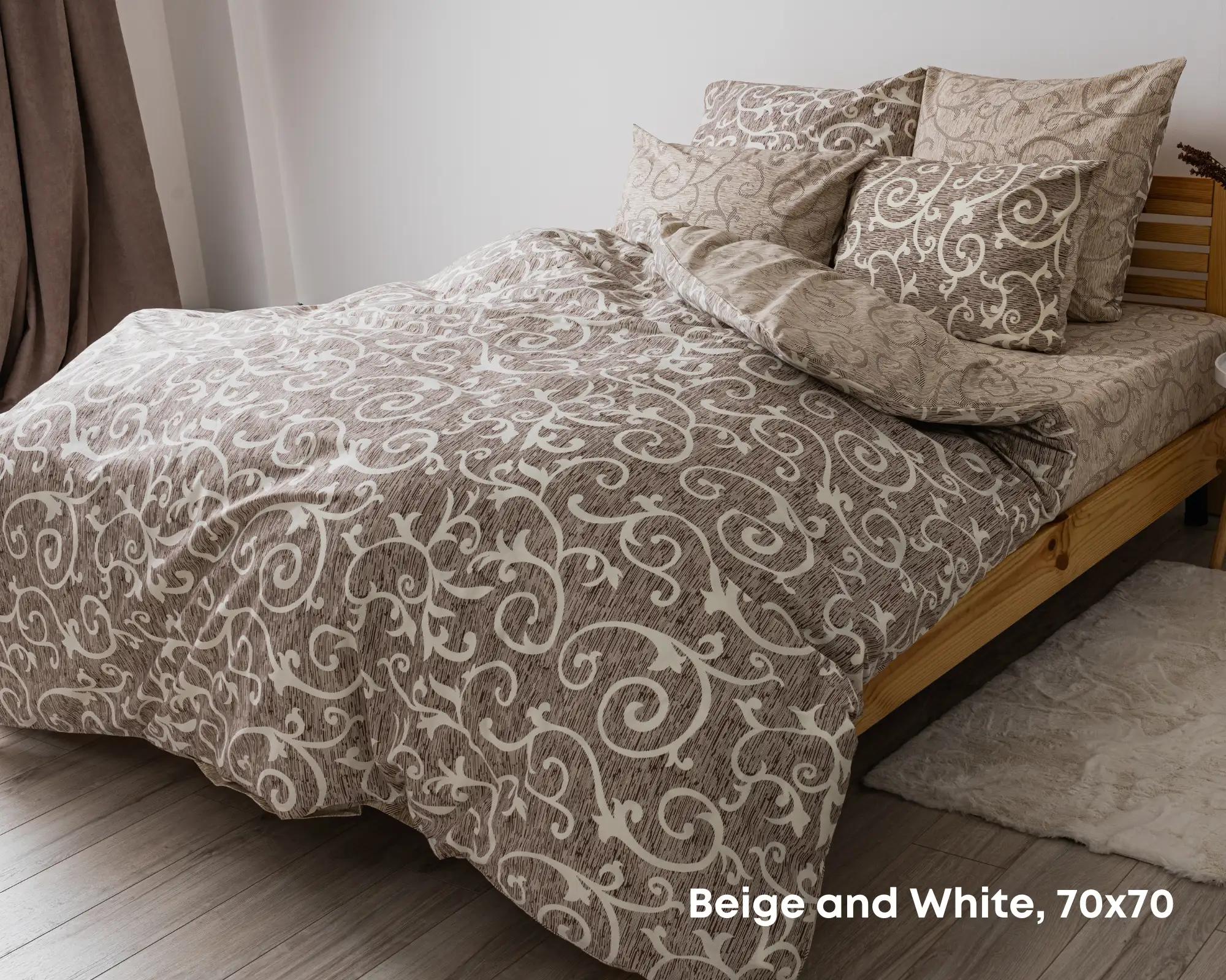 Постільна білизна ТЕП "Soft dreams" Beige and White, 70х70, полуторна - Фото 2