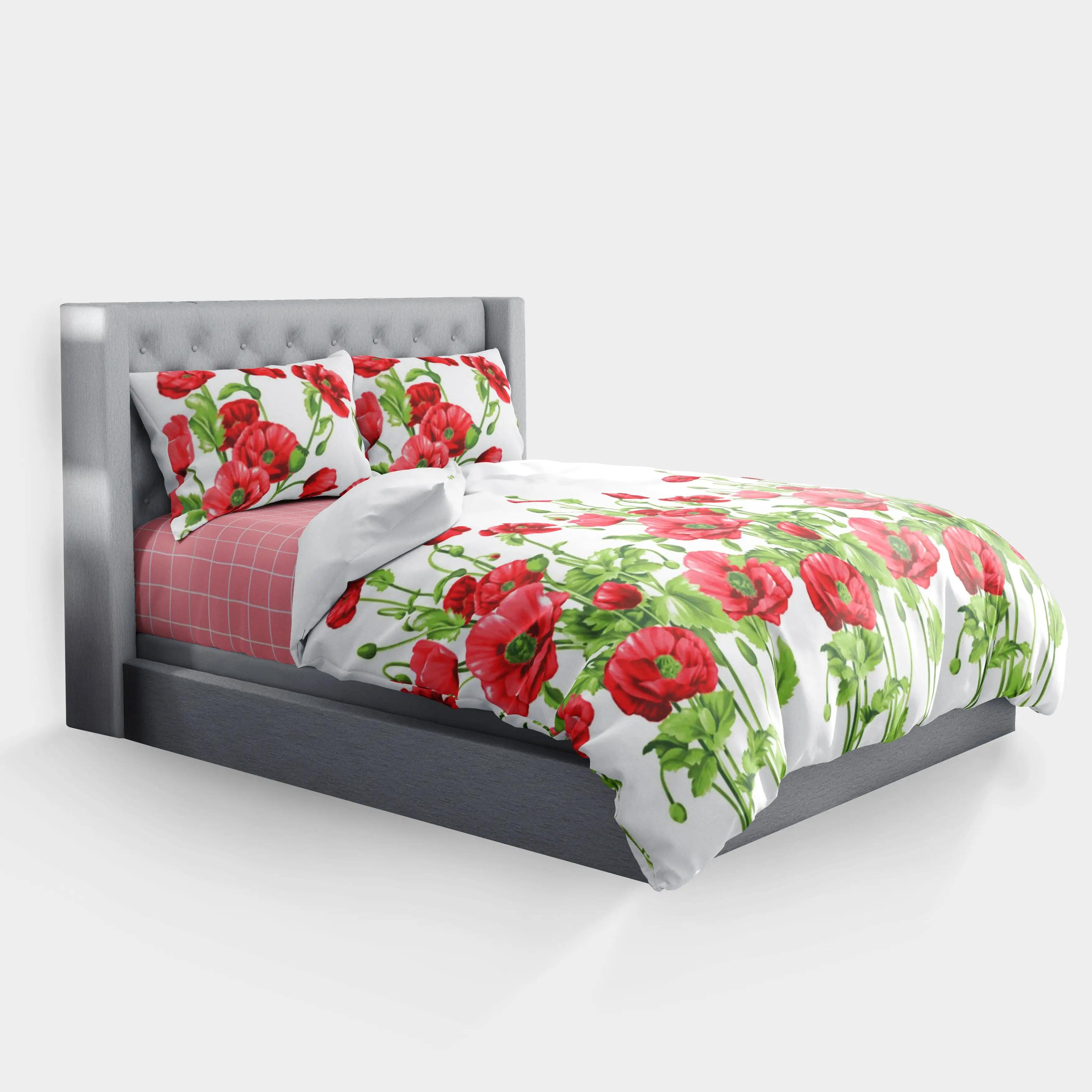 Постільна білизна "RANFORCE" Маковий букет, двоспальна - Фото 3