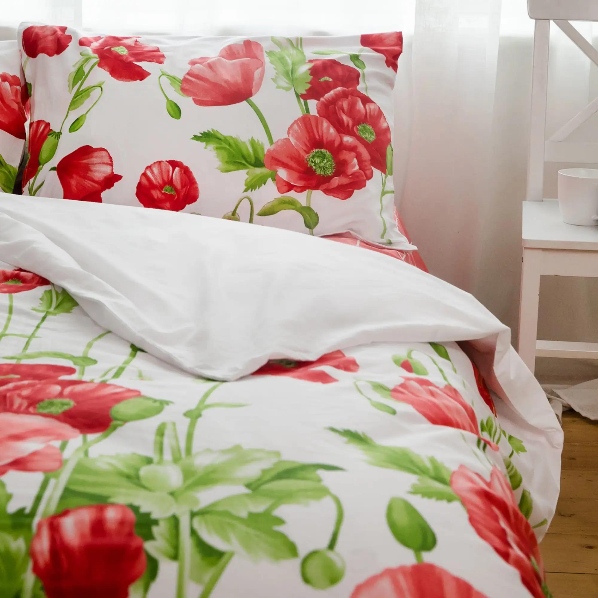 Постільна білизна "RANFORCE" Маковий букет, двоспальна - Фото 4