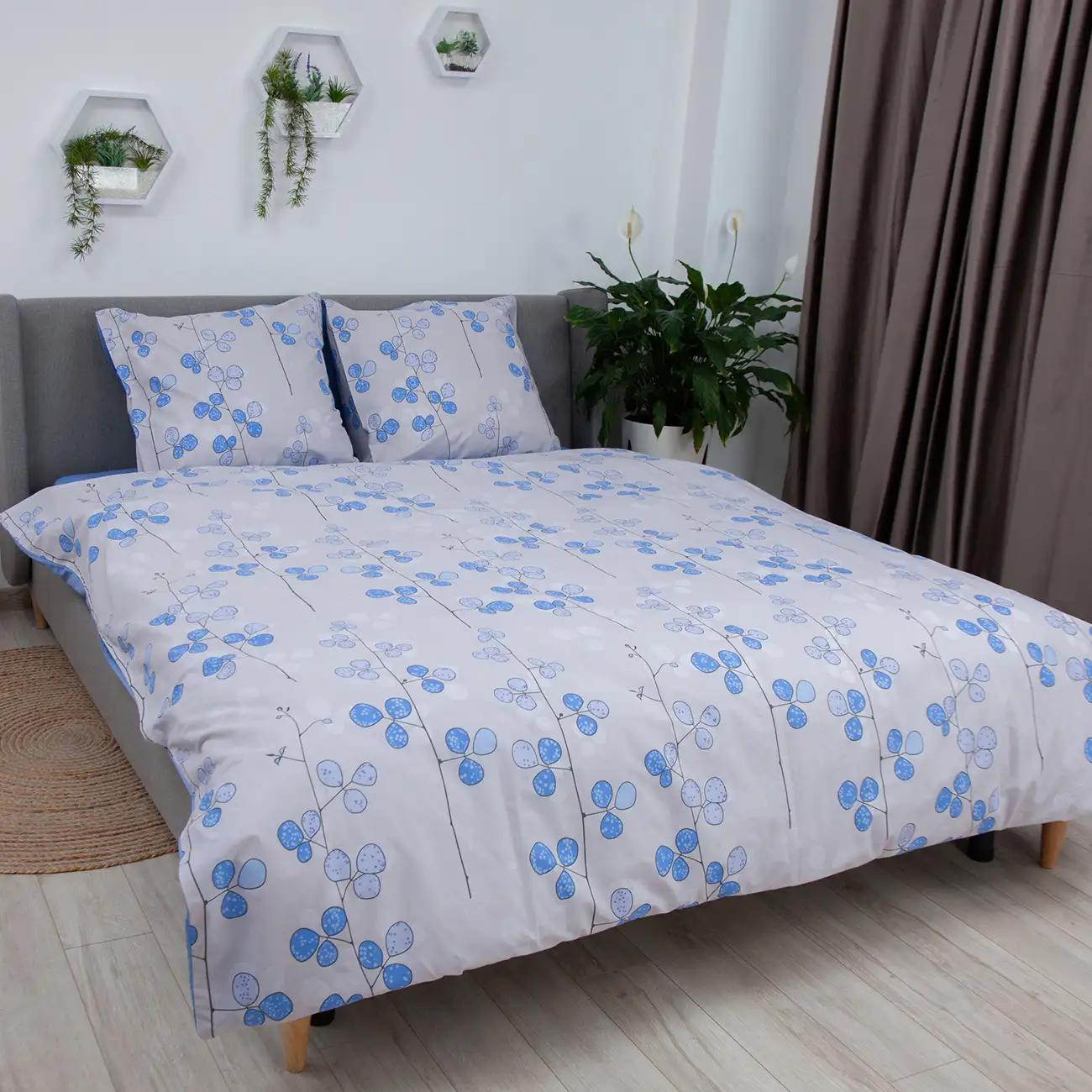 Постільна білизна ТЕП "Soft dreams" Blue Flowers, 70x70, полуторна - Фото 3