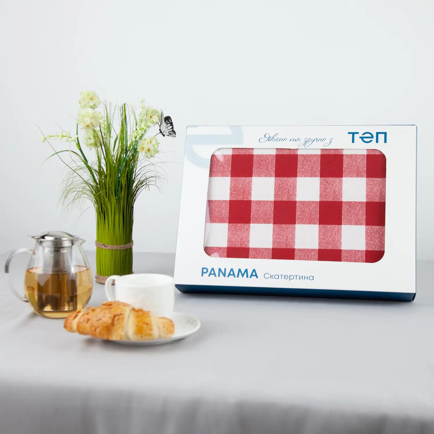 Скатертина "Panama" водовідштовхуюча Red Check, 160x200 - Фото 3