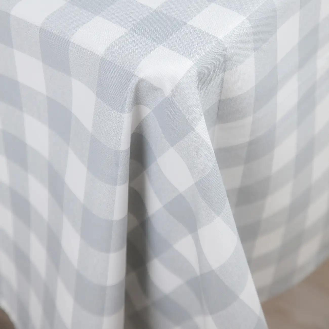 Скатертина "Panama" водовідштовхуюча Dark Gray Check, 160x200 - Фото 4
