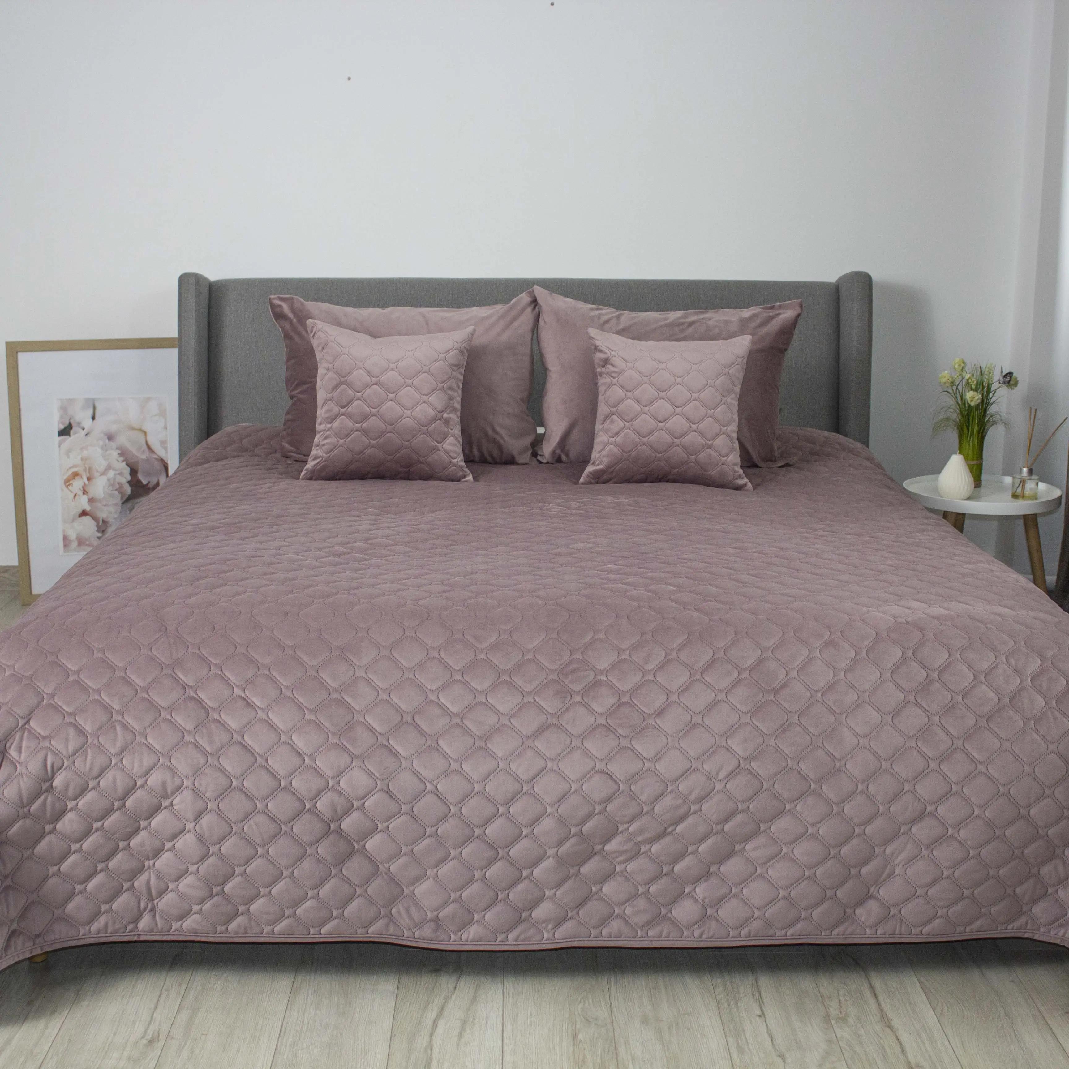 Покривало ТЕП "VELOUR" Elderberry/Ромб круглий