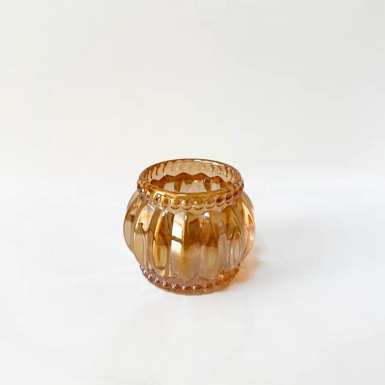 Підсвічник «Amber Light», 5 см, скло, золотистий