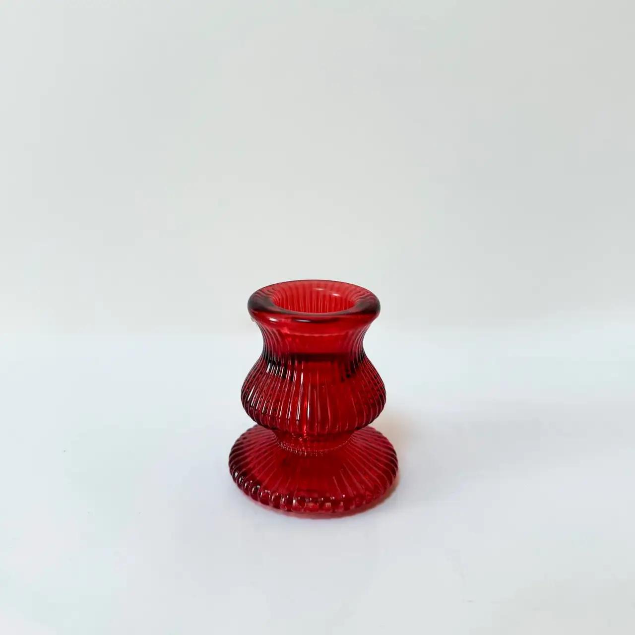 Підсвічник «Ruby Warmth», 6 см, скло, червоний