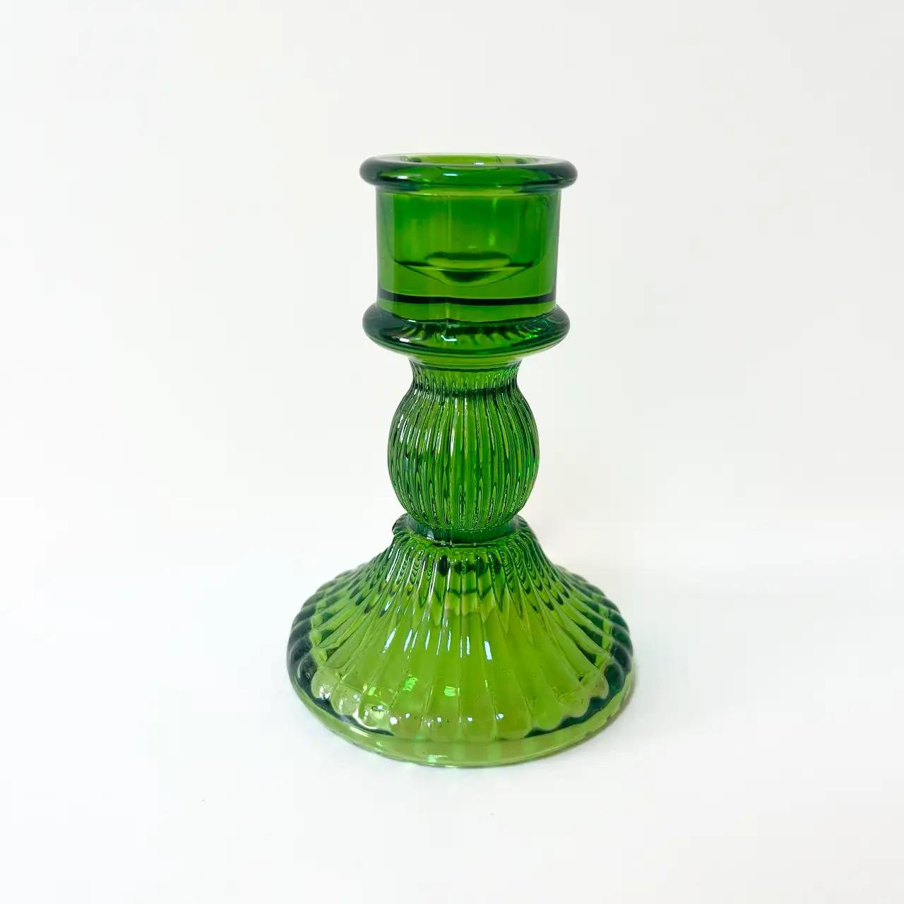 Підсвічник «Green Flame», 10,5 см, скляний, зелений