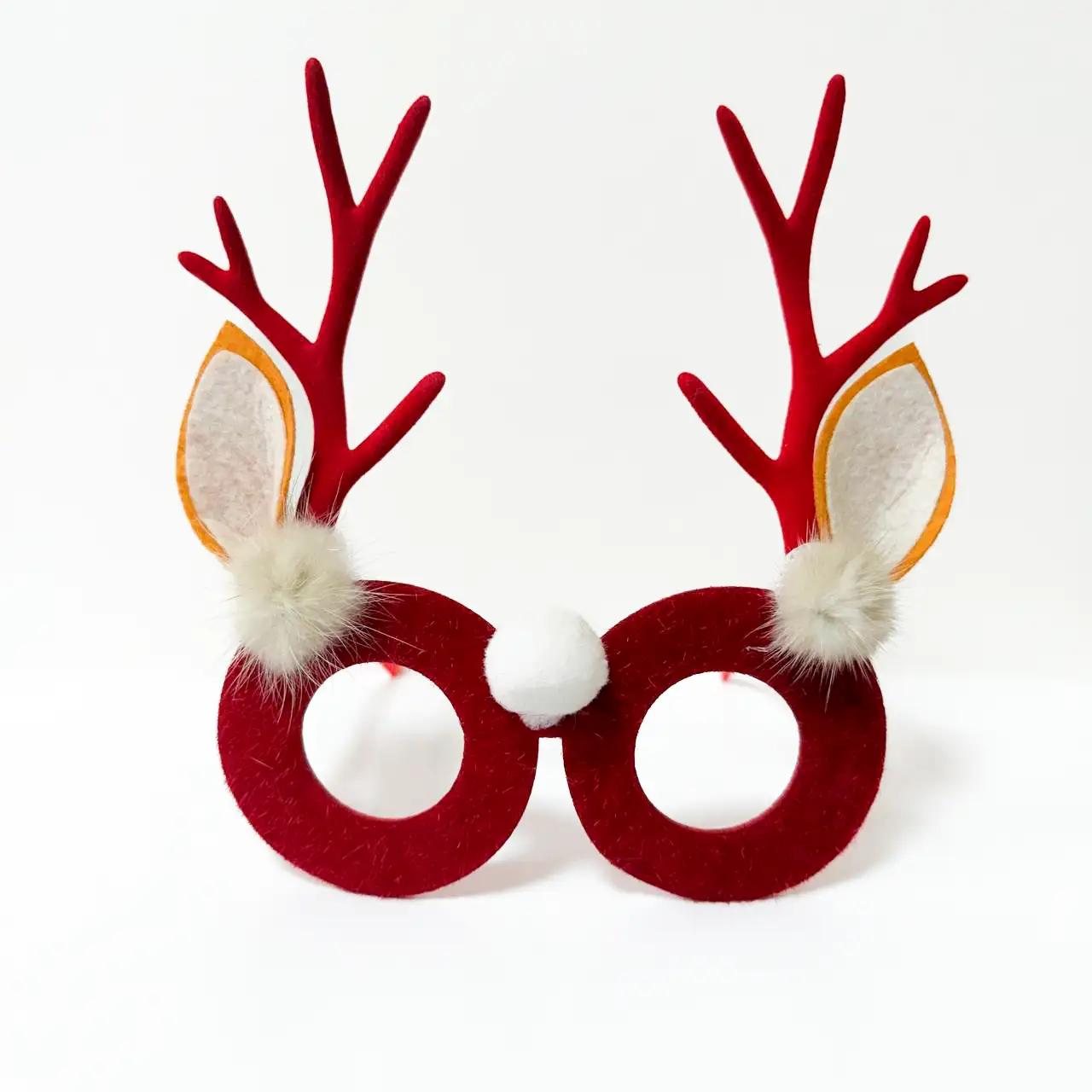 Різдвяні окуляри «Santa Fun», пластикові, червоні, з декором