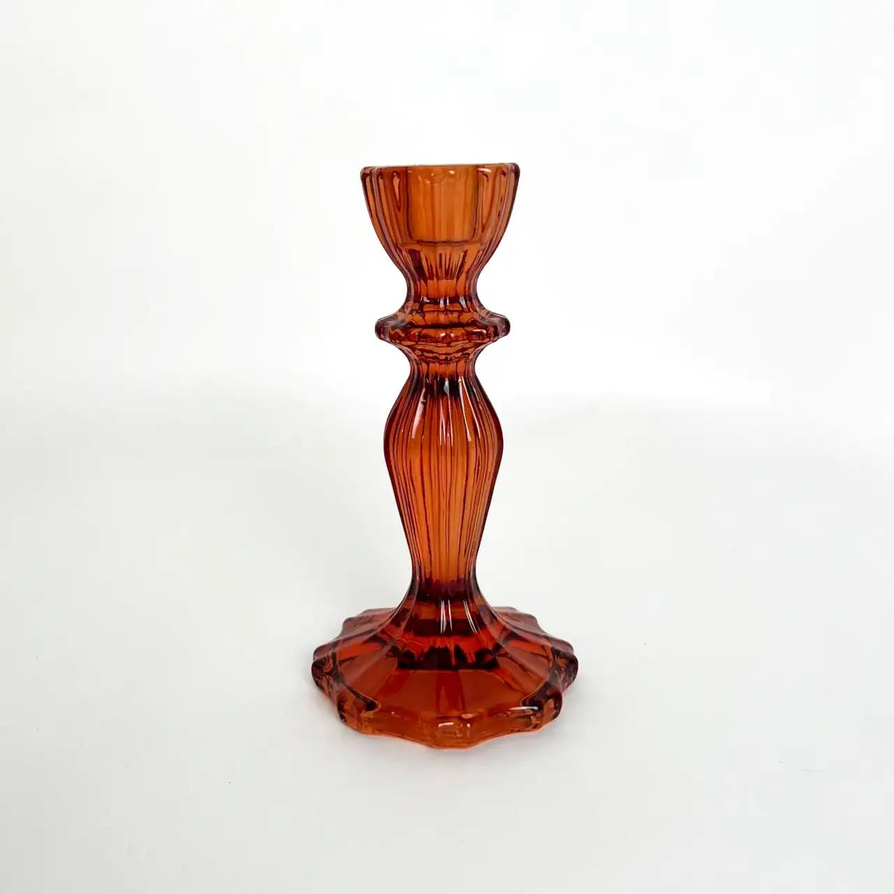 Підсвічник «Amber Home», 15 см, скло, мідний