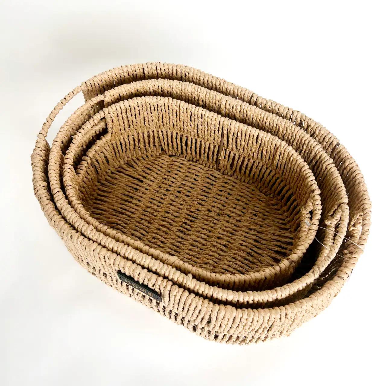 Комплект декоративних кошиків Home Edition, 3 шт, коричневий - Фото 2