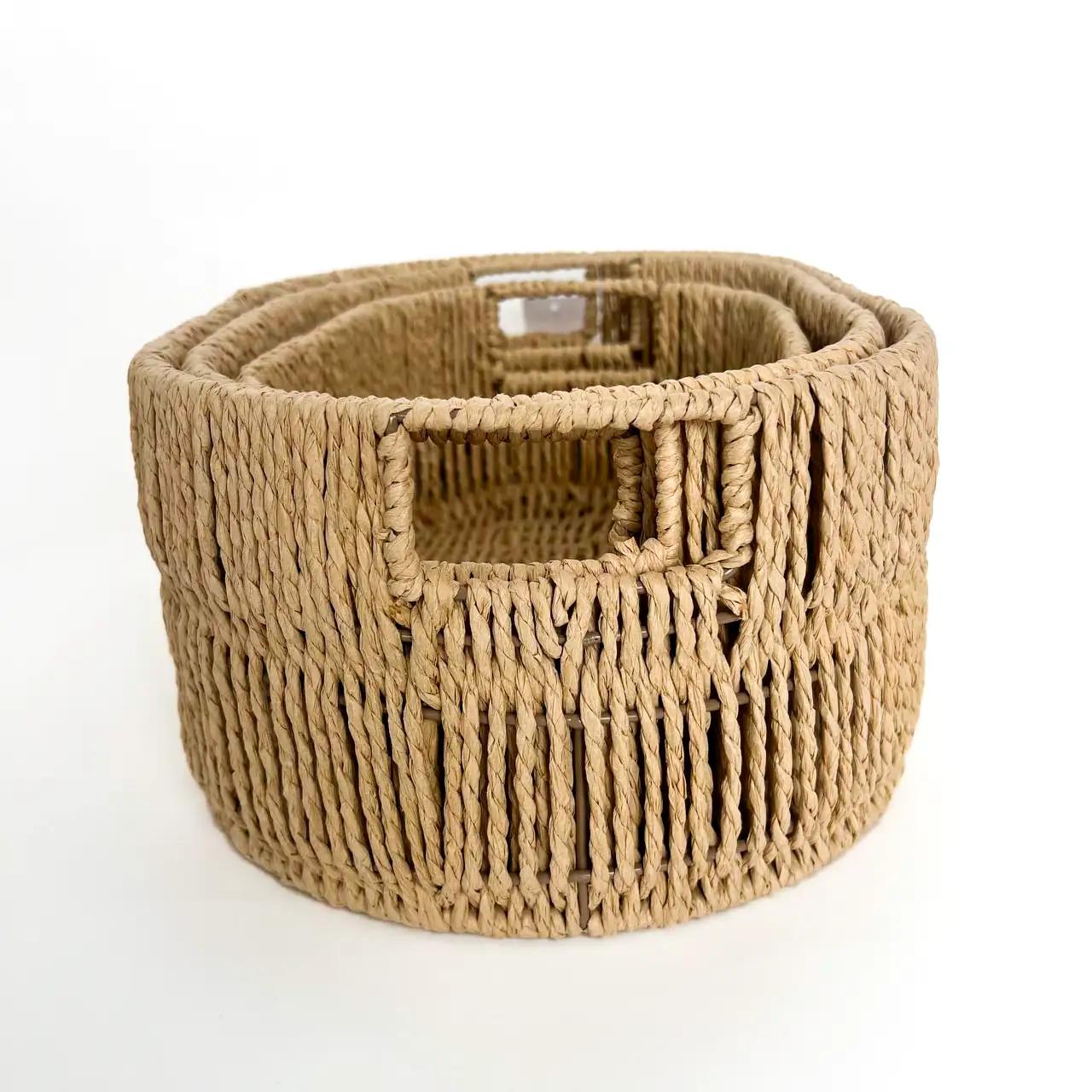 Комплект декоративних кошиків Home Edition, 3 шт, коричневий - Фото 3