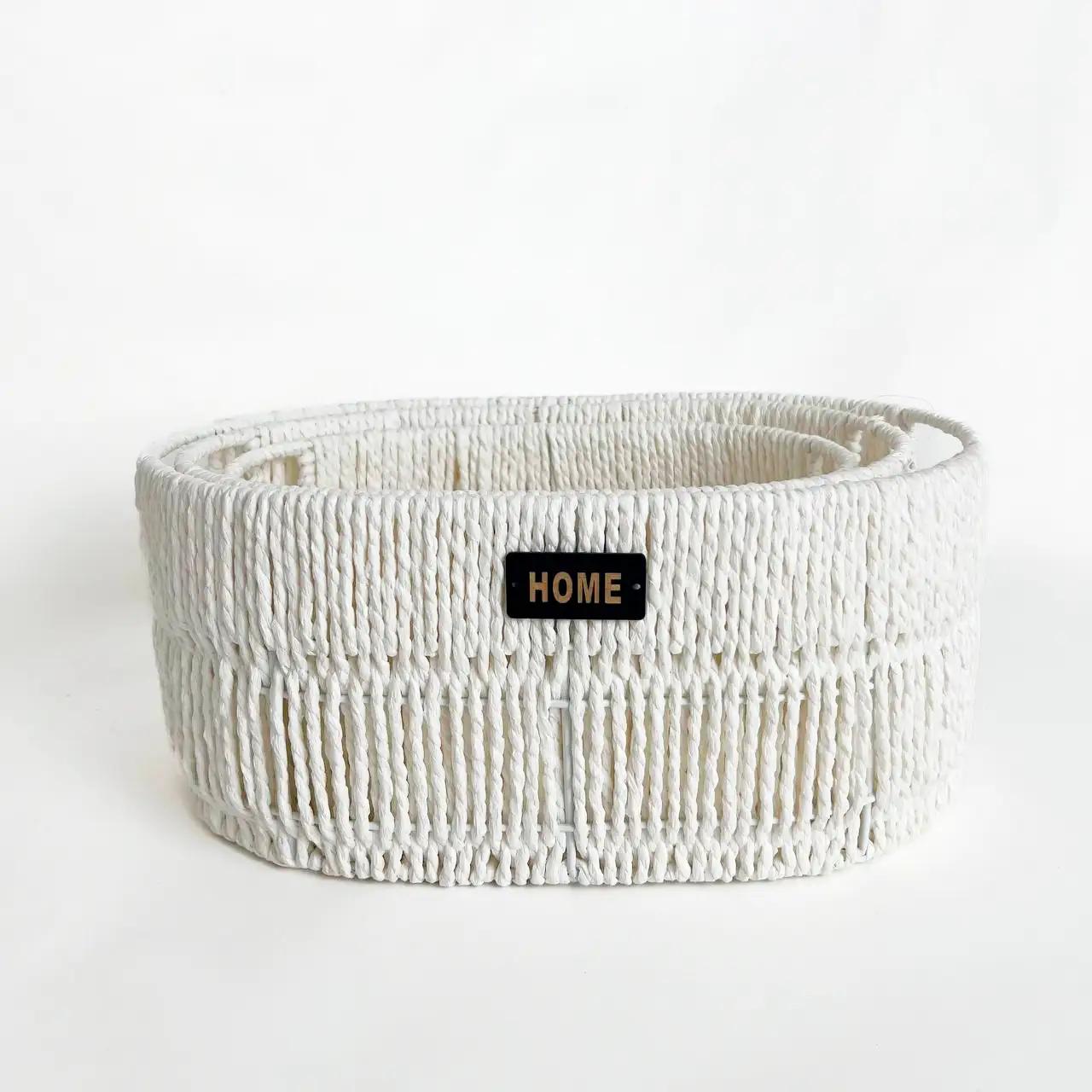 Комплект декоративних кошиків Home Edition, 3 шт, білий