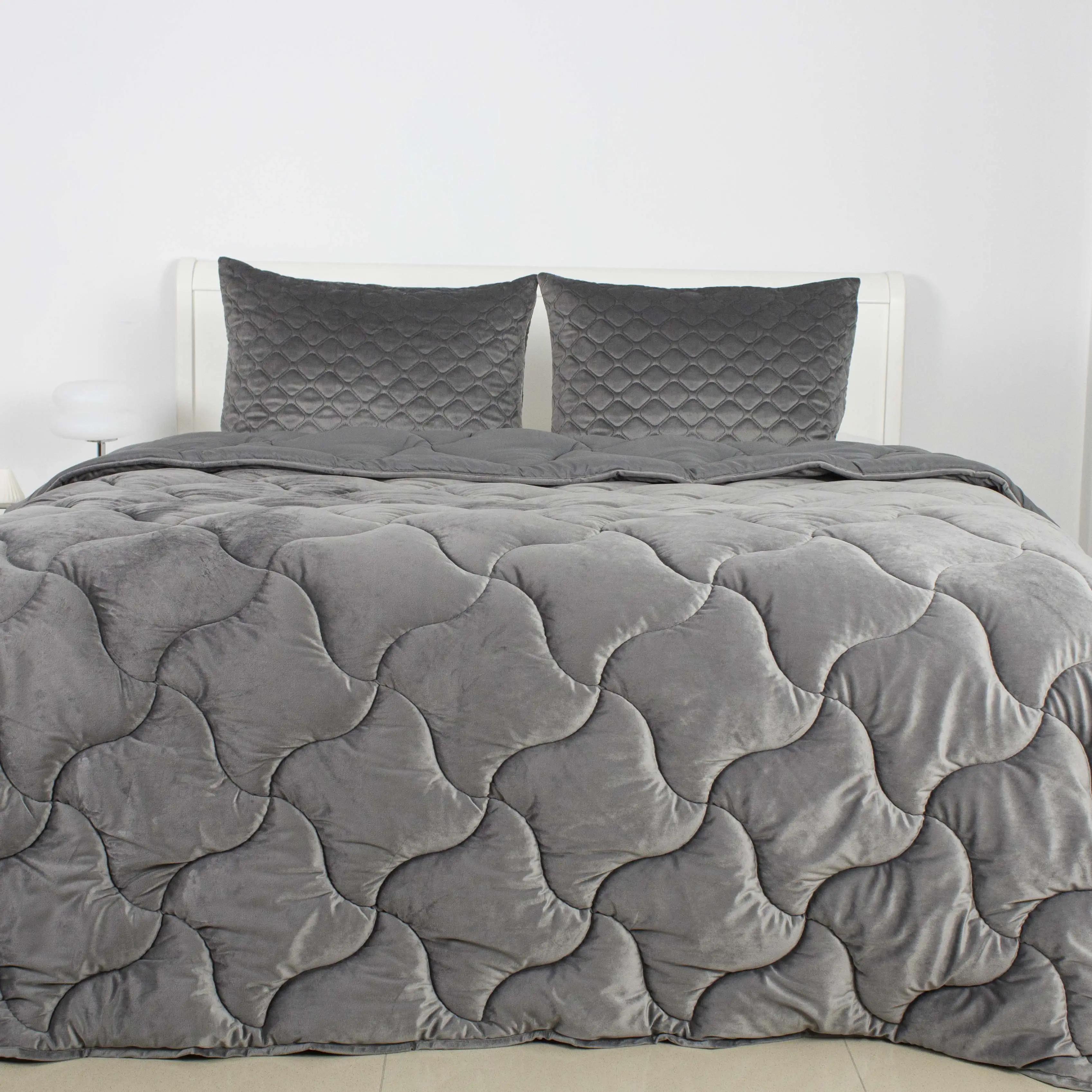 Ковдра ТЕП "VELOUR" Темно - сіра