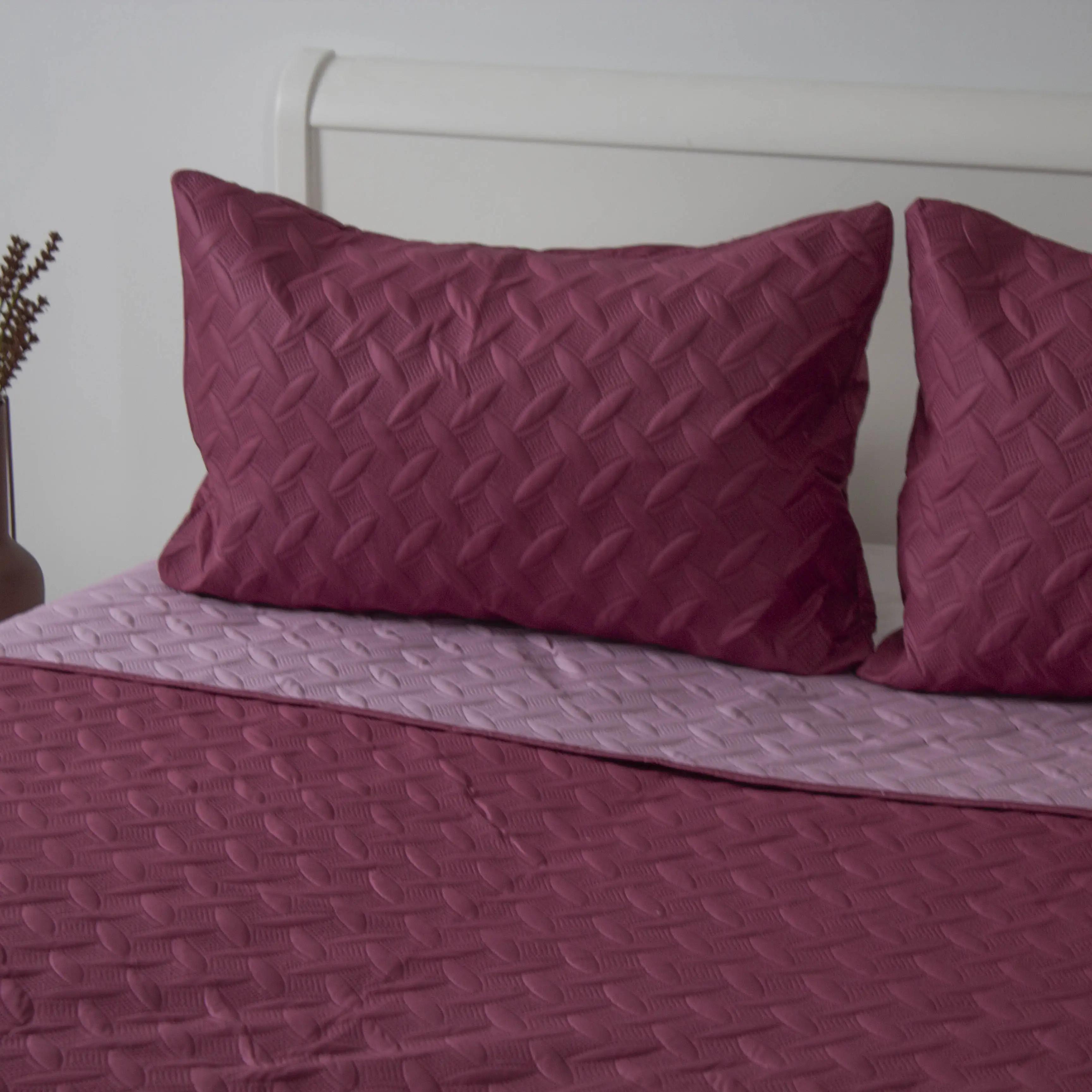 Покривало ТЕП "VINTAGE" 1 наволочка 50*70 см Бордове/Вінтаж, 150x210 - Фото 3