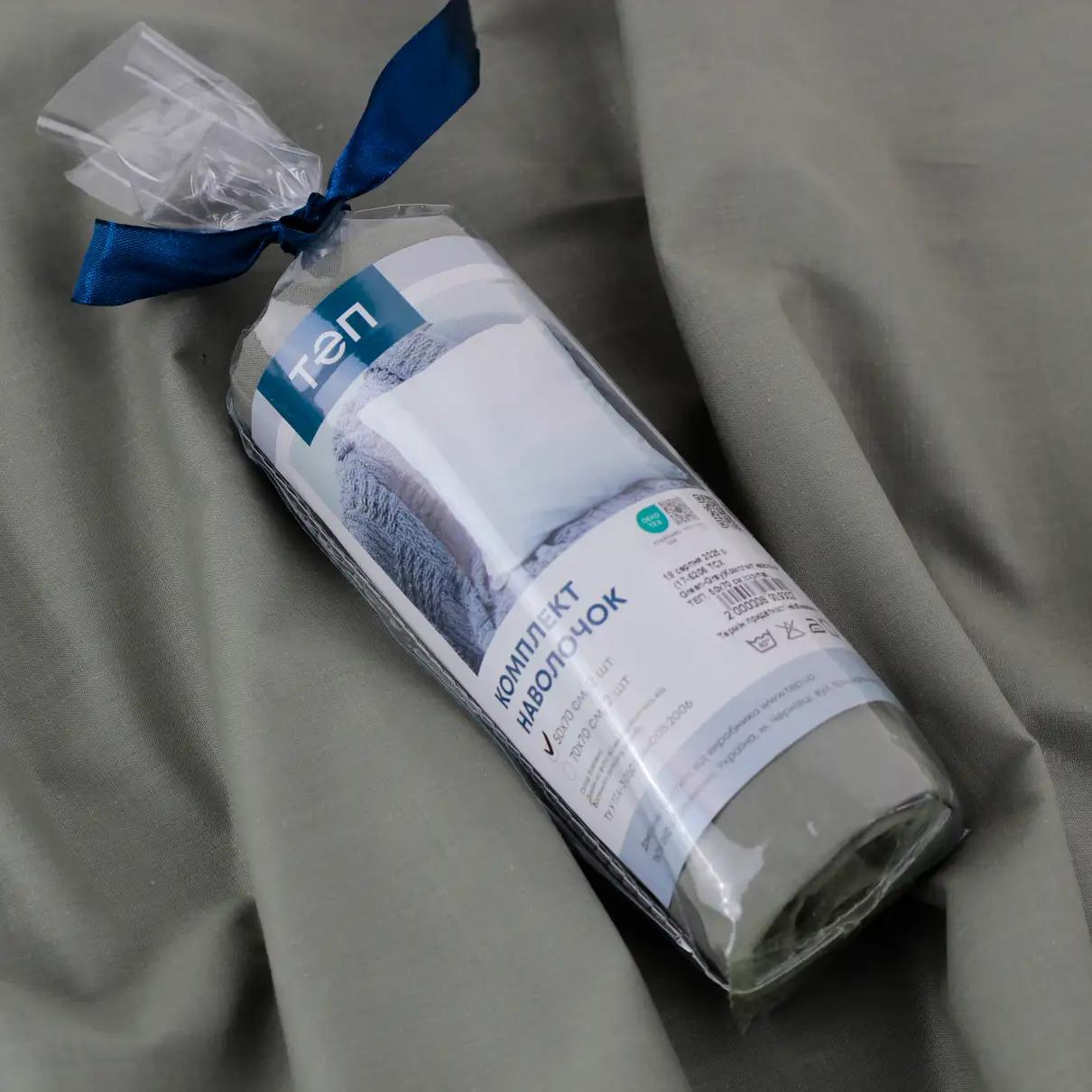 Комплект наволочок ТЕП скрутка Green-Gray, 50x70 - Фото 6