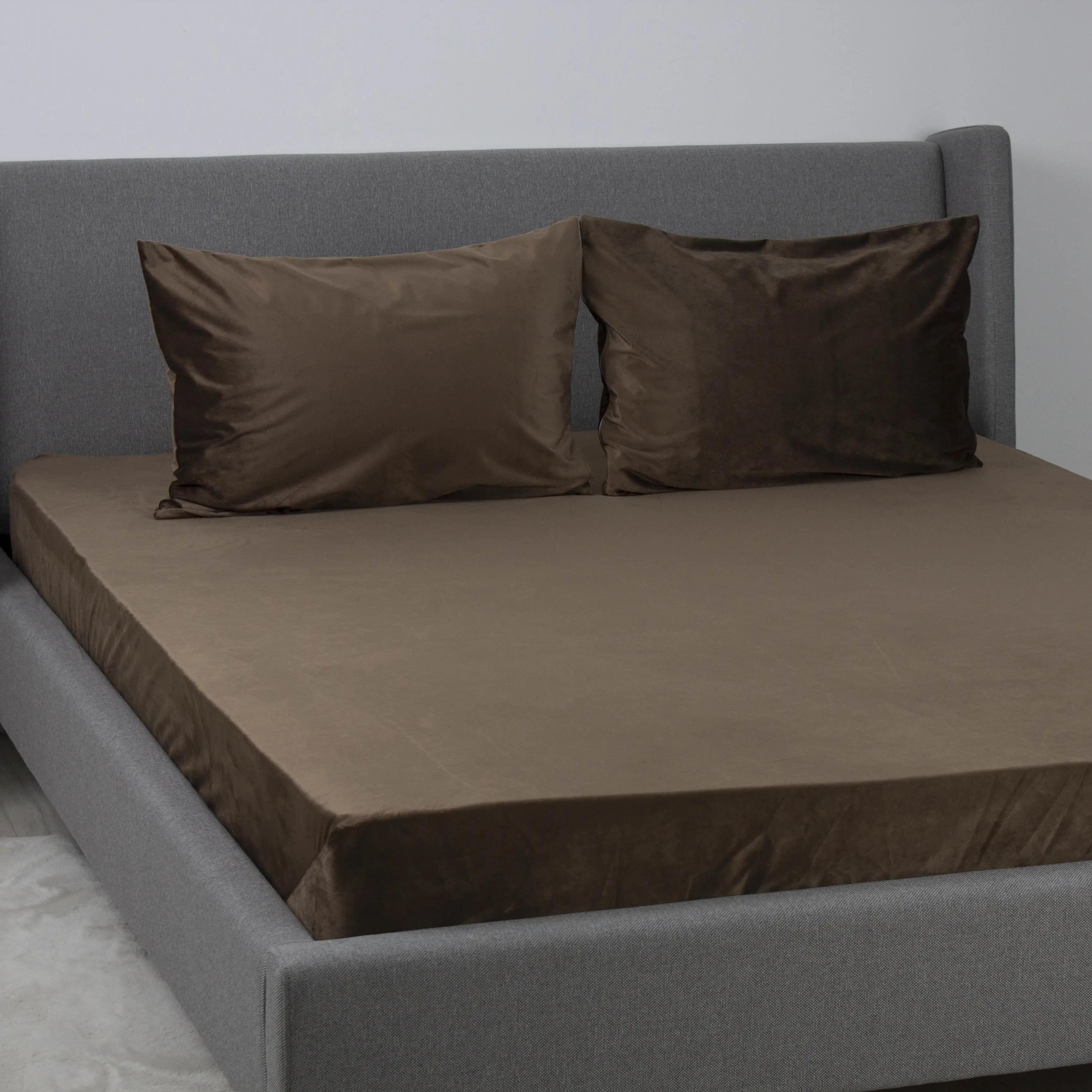 Простирадло ТЕП "VELOUR" з резинкою шоколадне