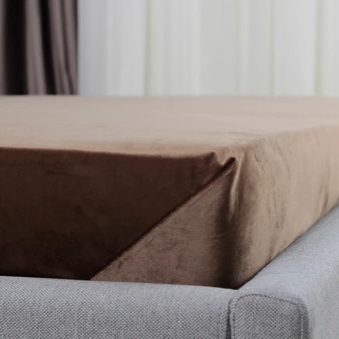 Простирадло ТЕП "VELOUR" з резинкою шоколадне, 160x200 - Фото 4