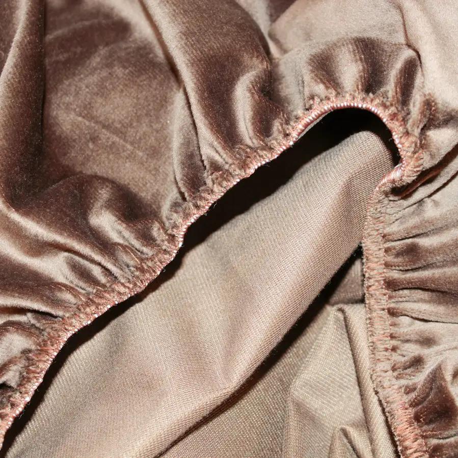 Простирадло ТЕП "VELOUR" з резинкою шоколадне, 160x200 - Фото 5