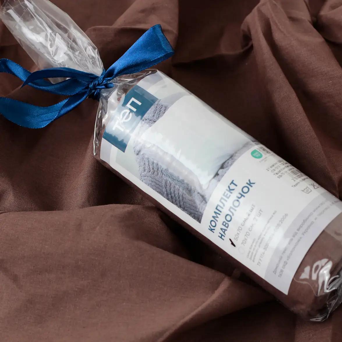 Комплект наволочок ТЕП скрутка Deep Taupe, 50x70 - Фото 6