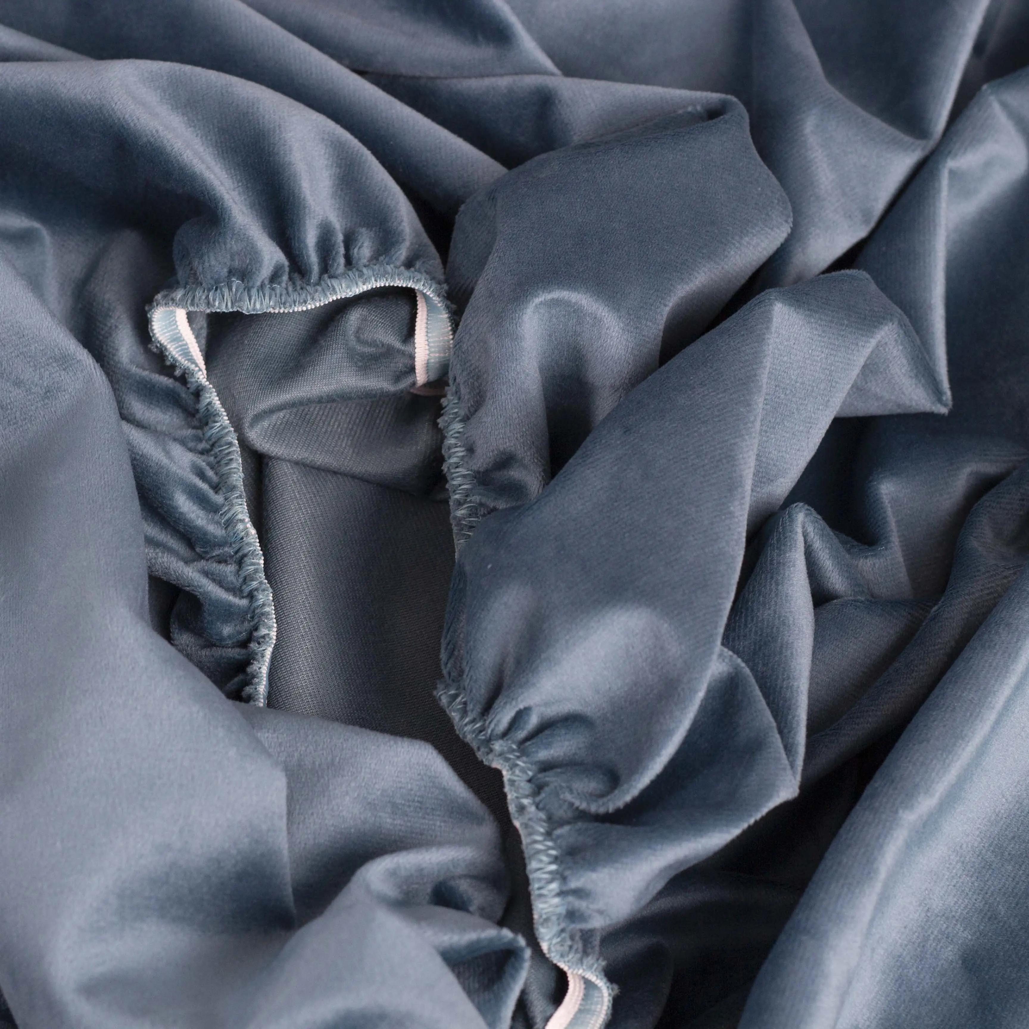 Простирадло ТЕП "VELOUR" з резинкою синє, 180x200 - Фото 5