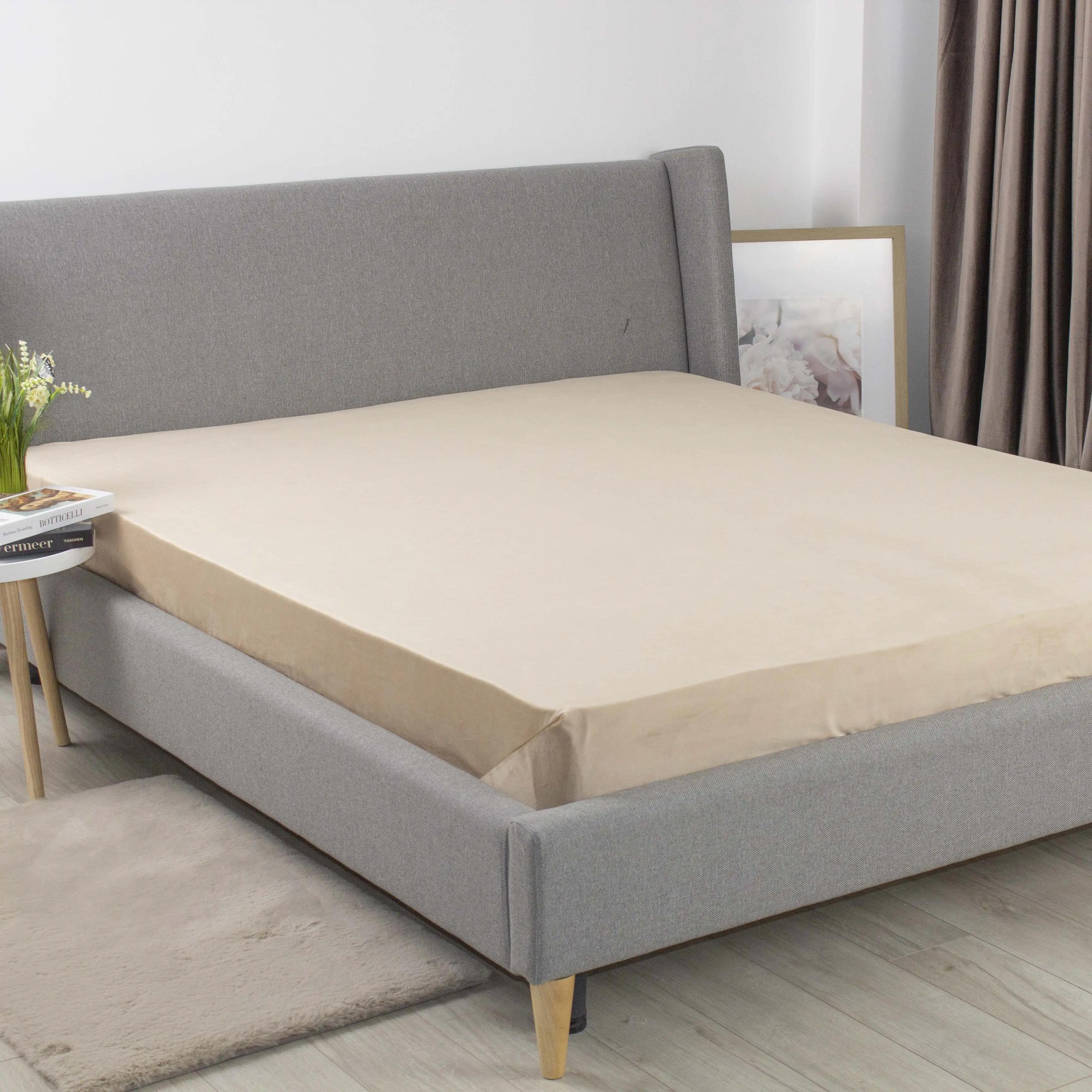 Простирадло ТЕП "VELOUR" з резинкою золотий беж, 160x200 - Фото 4