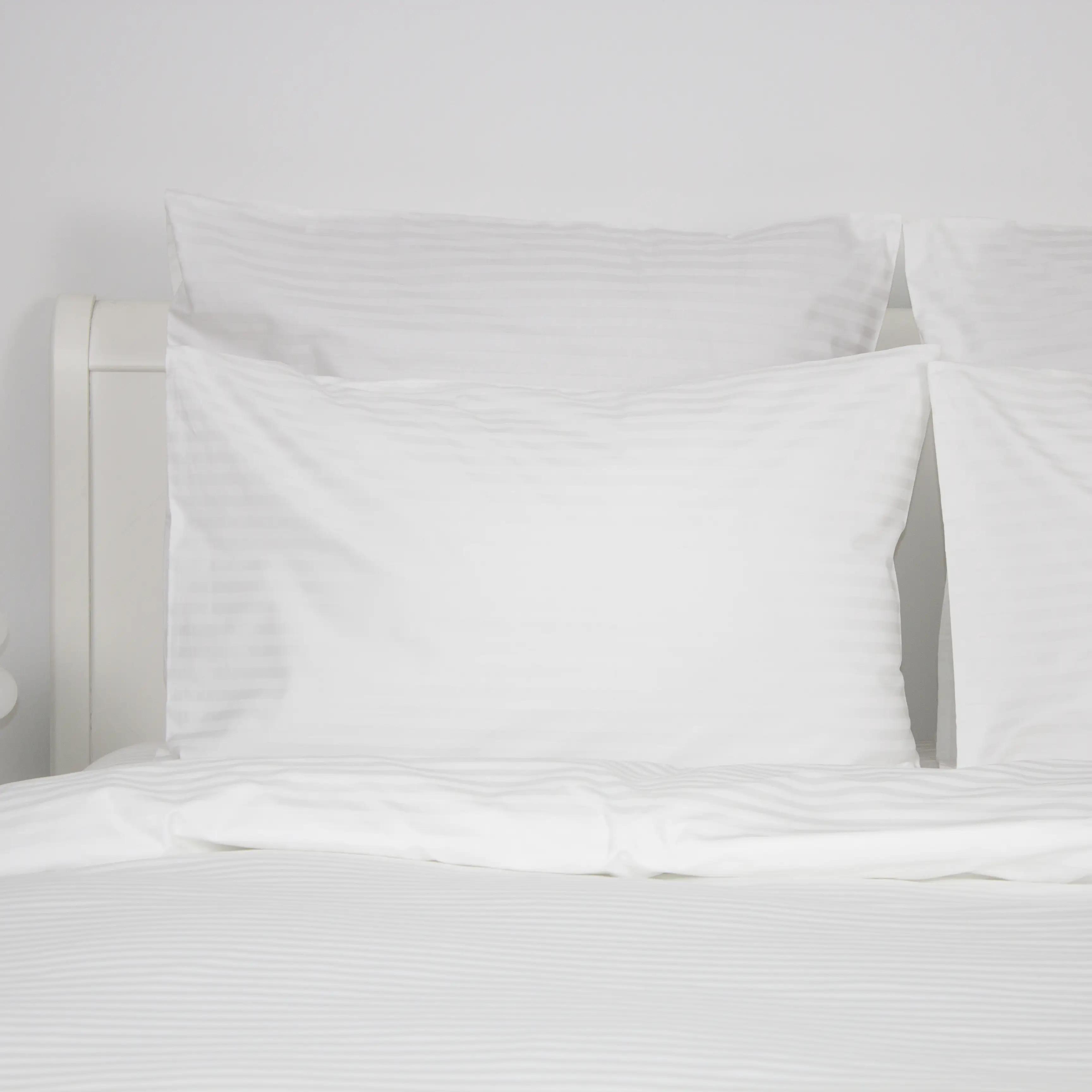 Комплект постільної білизни ТЕП "СТРАЙП САТИН PREMIUM" Optical White, євро - Фото 4