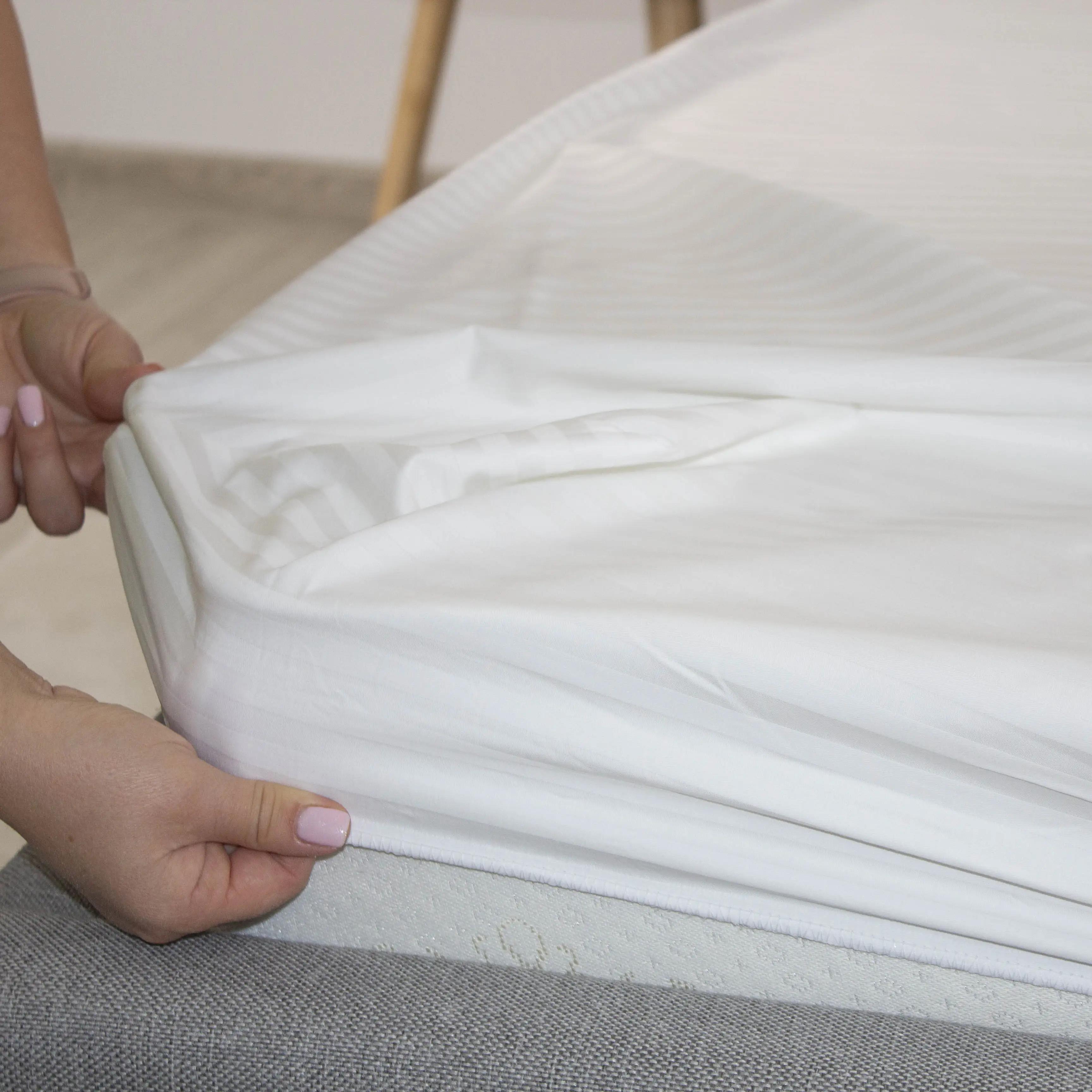 Простирадло "ТЕП" з резинкою сатин Optical White, 160x200 - Фото 2