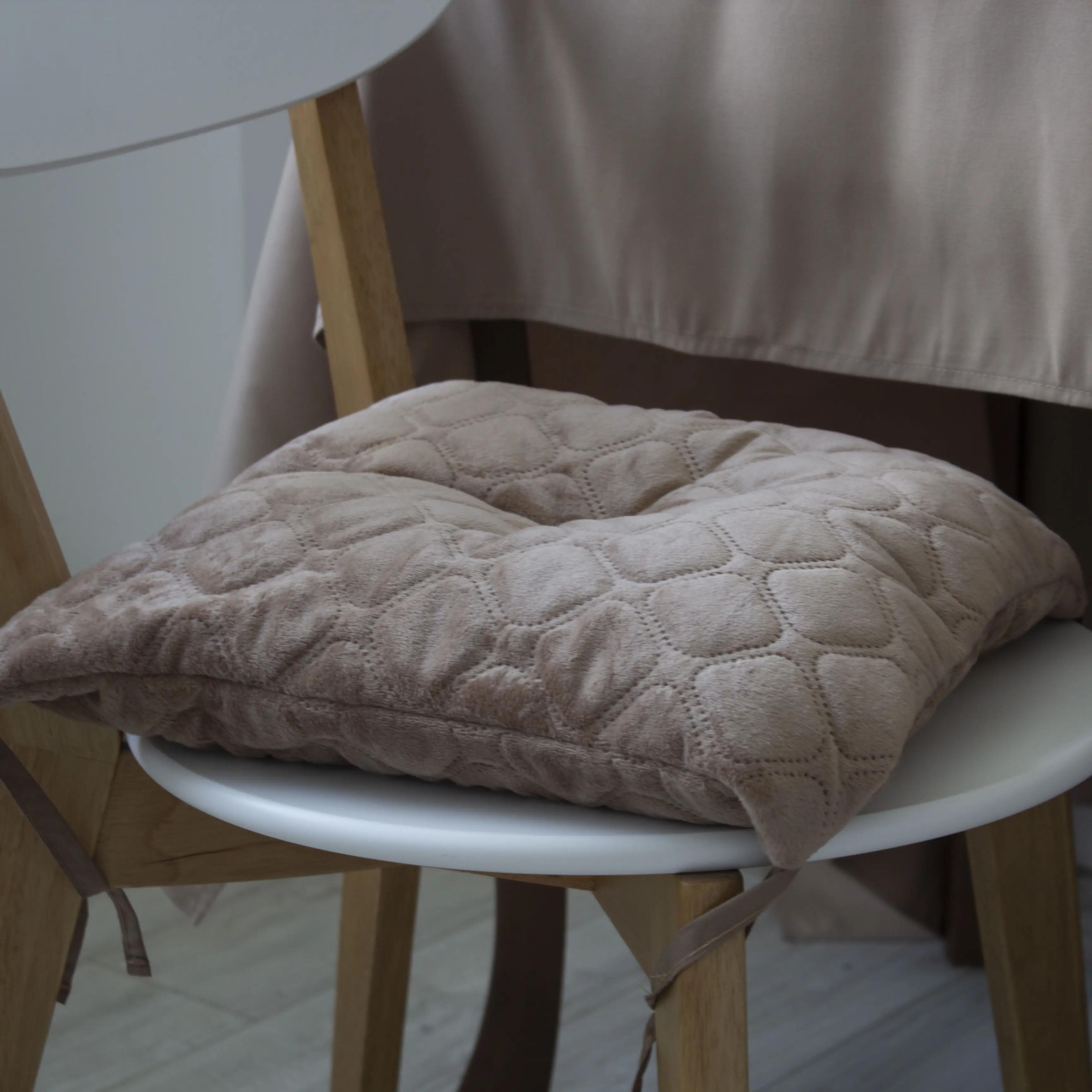 Подушка на стілець ТЕП "VELURE" 40*40 см капучіно, 40x40 - Фото 2