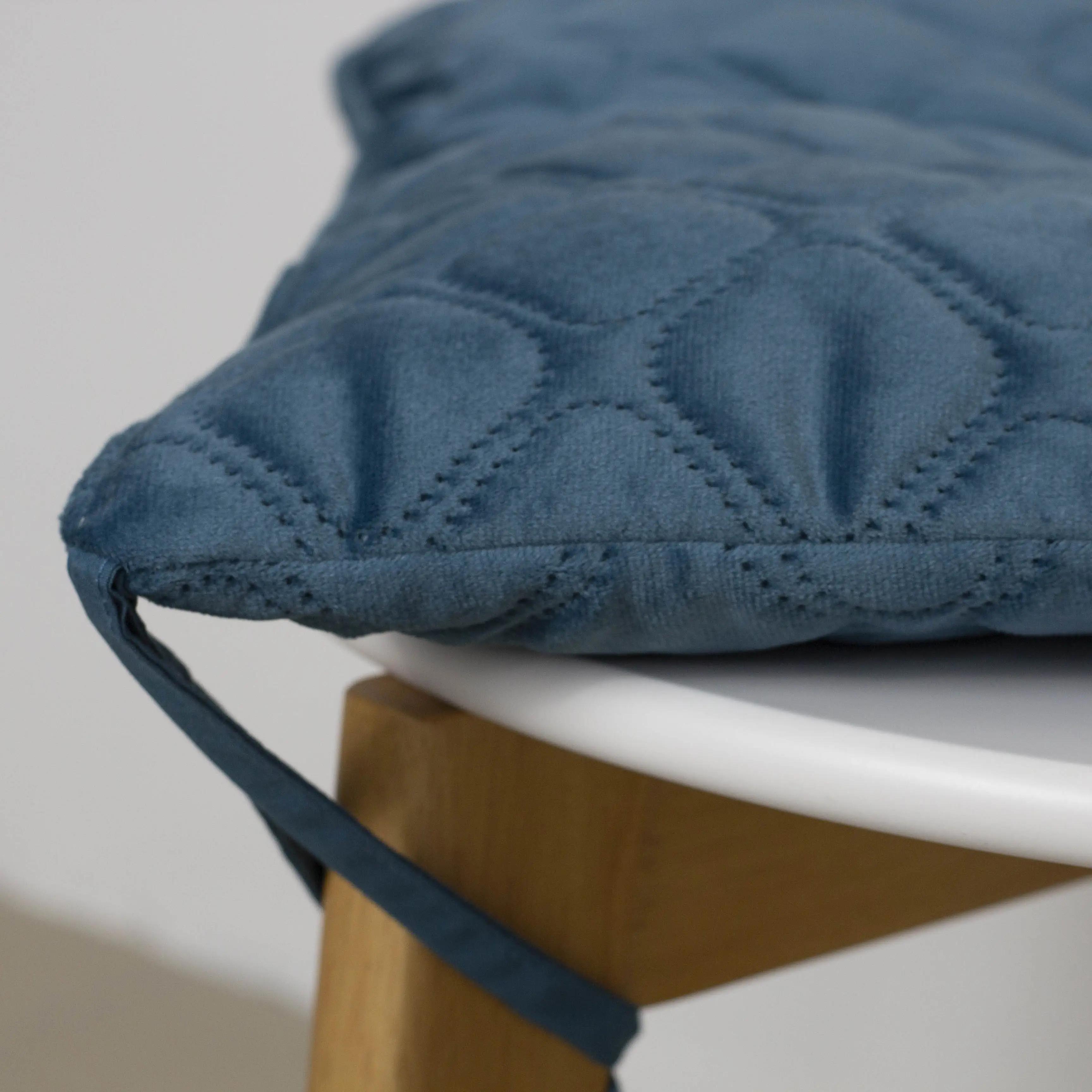 Подушка на стілець ТЕП "VELURE" 40*40 см синій, 40x40 - Фото 5