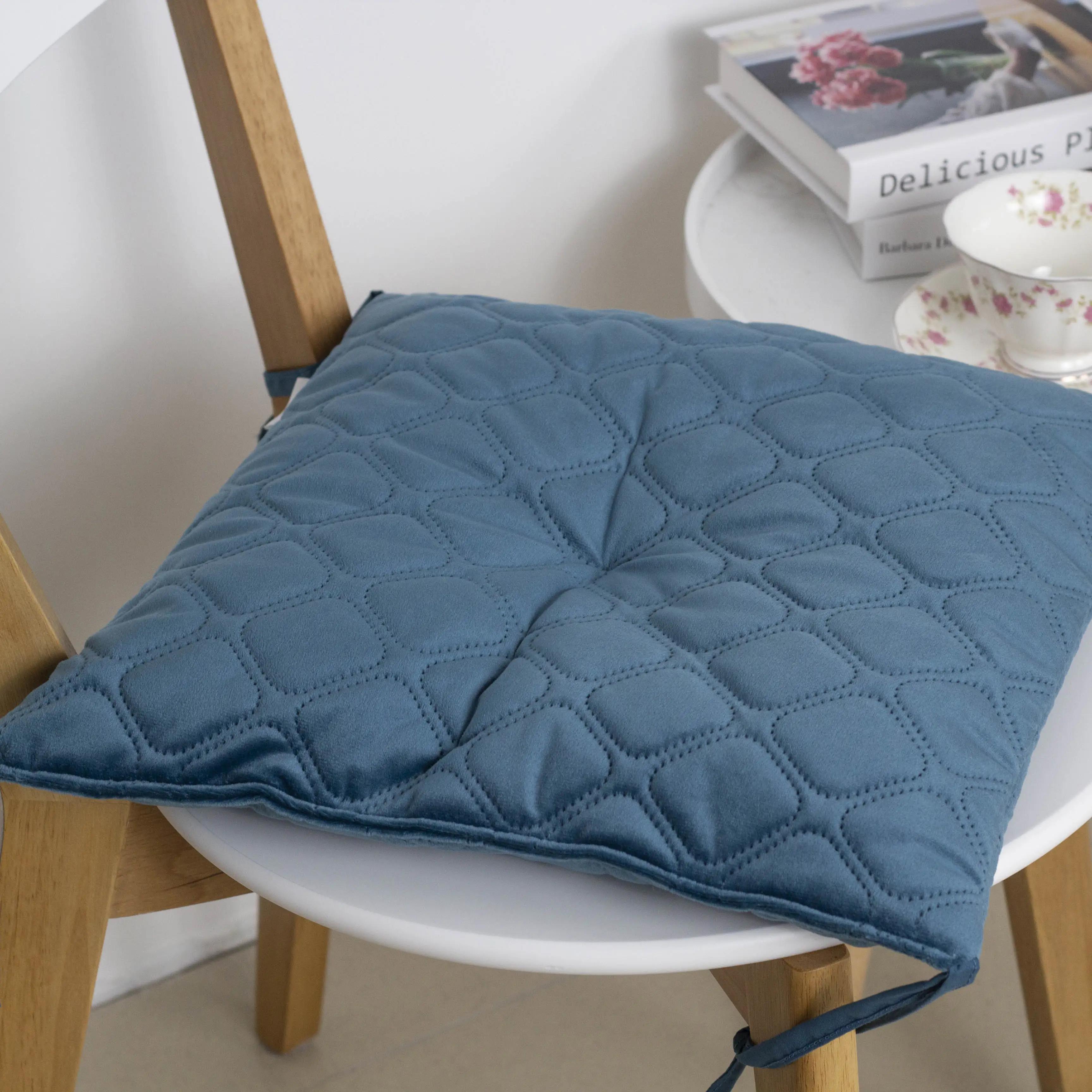 Подушка на стілець ТЕП "VELURE" 40*40 см синій, 40x40 - Фото 3