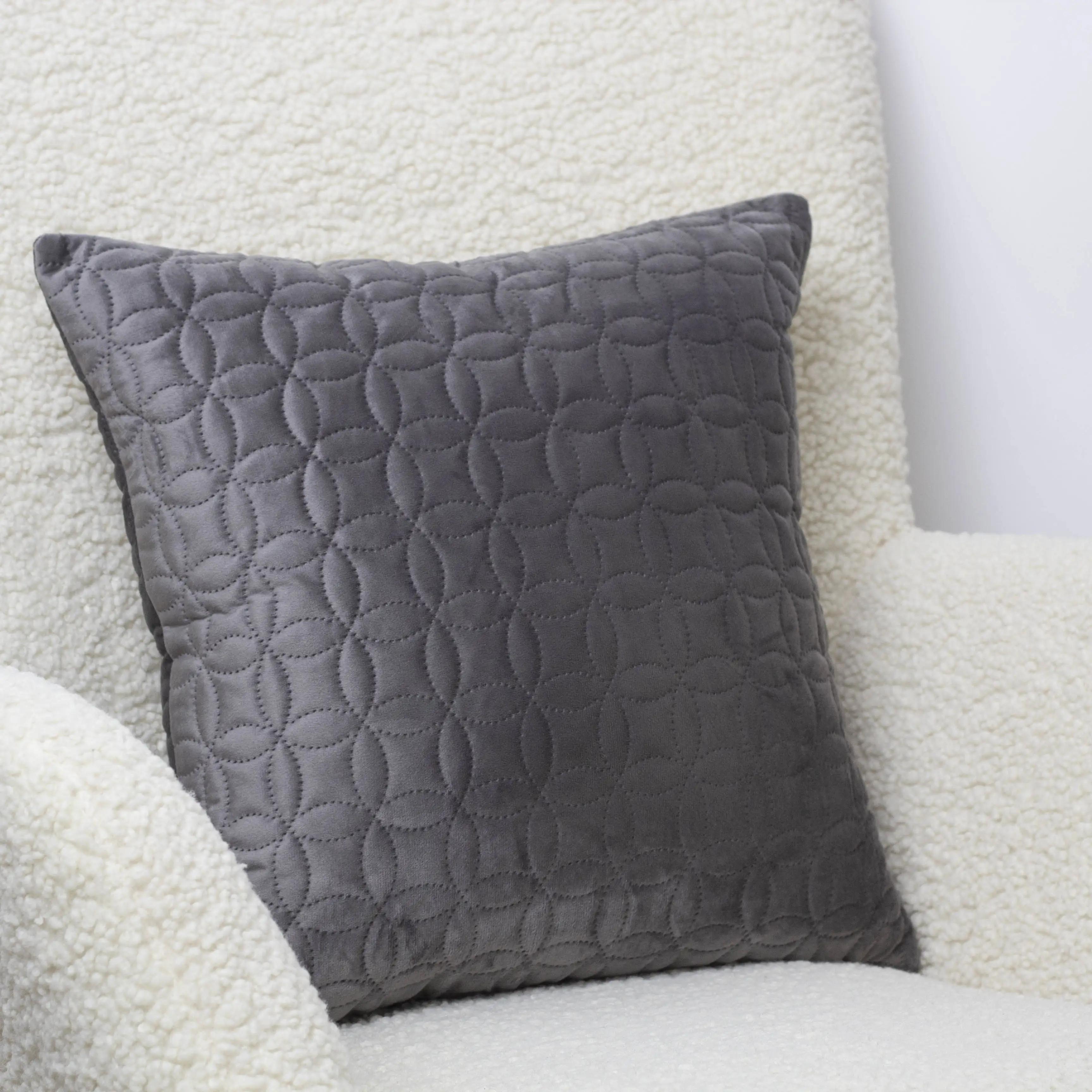Наволочка декоративна ТЕП "VELOUR" 45*45 см з замком Сірий/Мозаїка, 45x45 - Фото 2