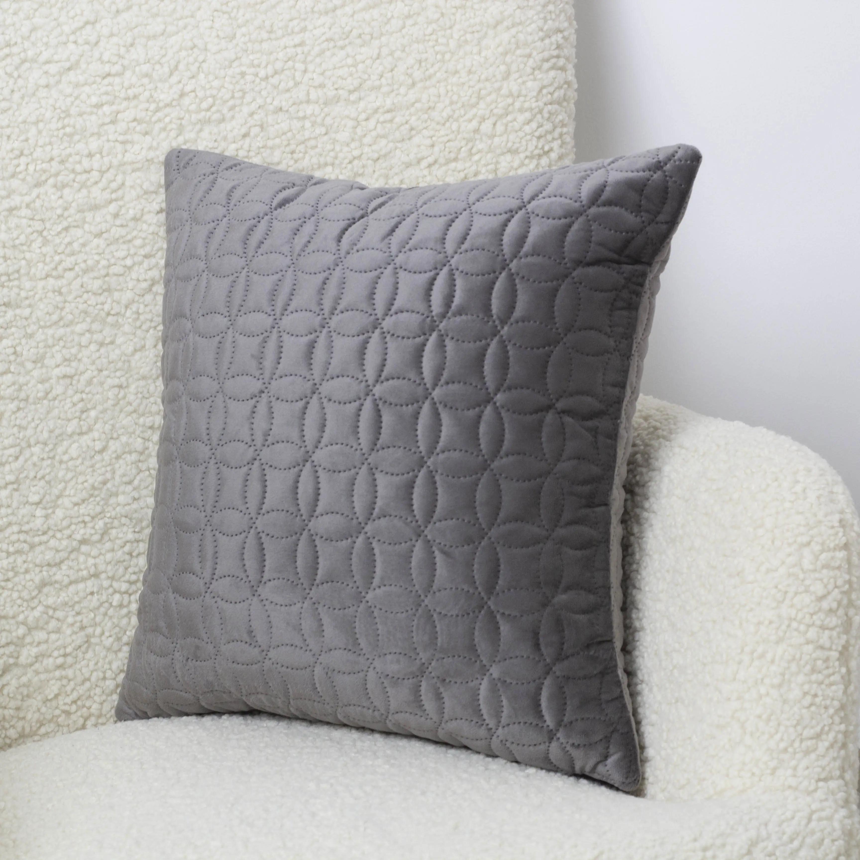 Наволочка декоративна ТЕП "VELOUR" 45*45 см з замком Сірий/Мозаїка, 45x45 - Фото 3