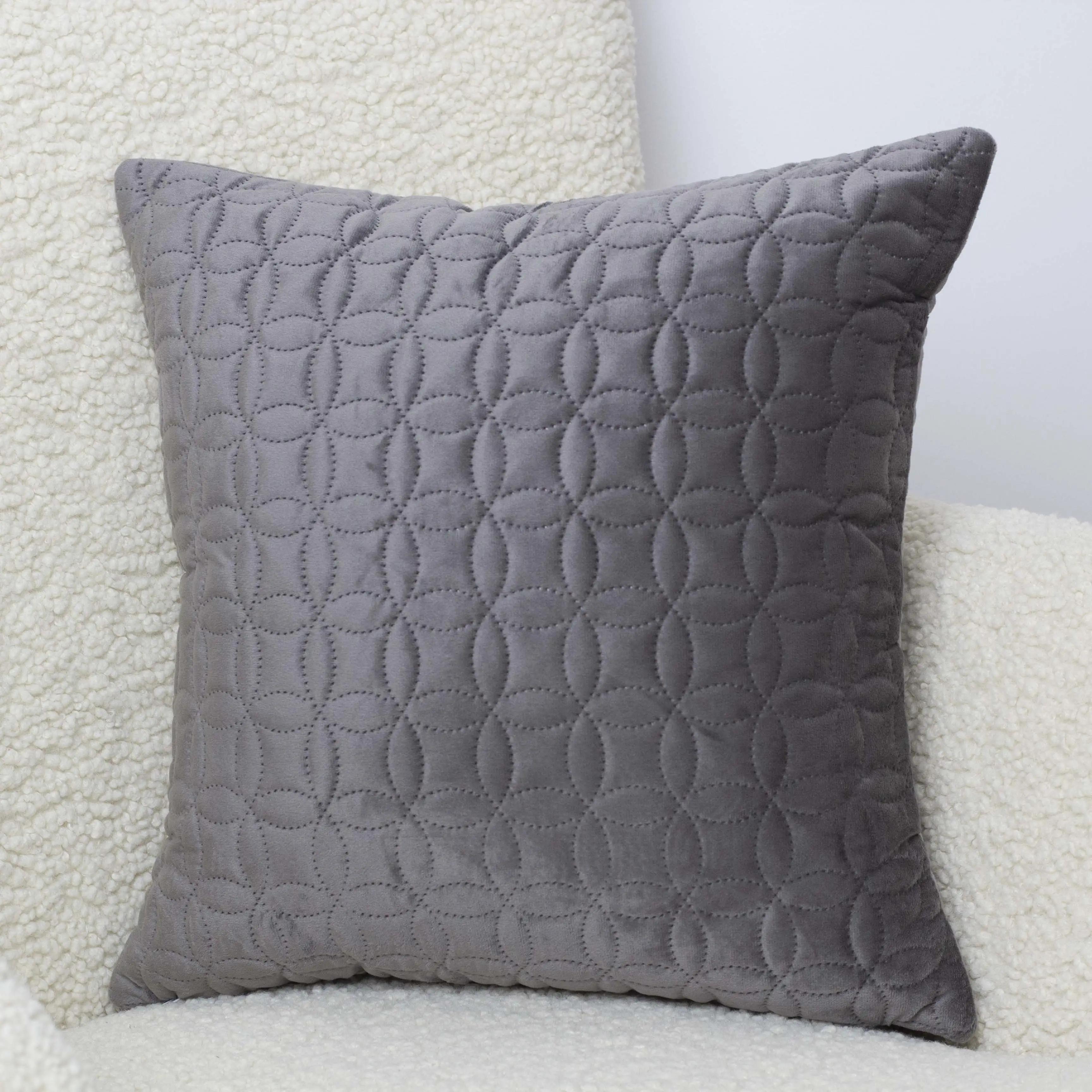 Наволочка декоративна ТЕП "VELOUR" 45*45 см з замком Сірий/Мозаїка, 45x45 - Фото 4