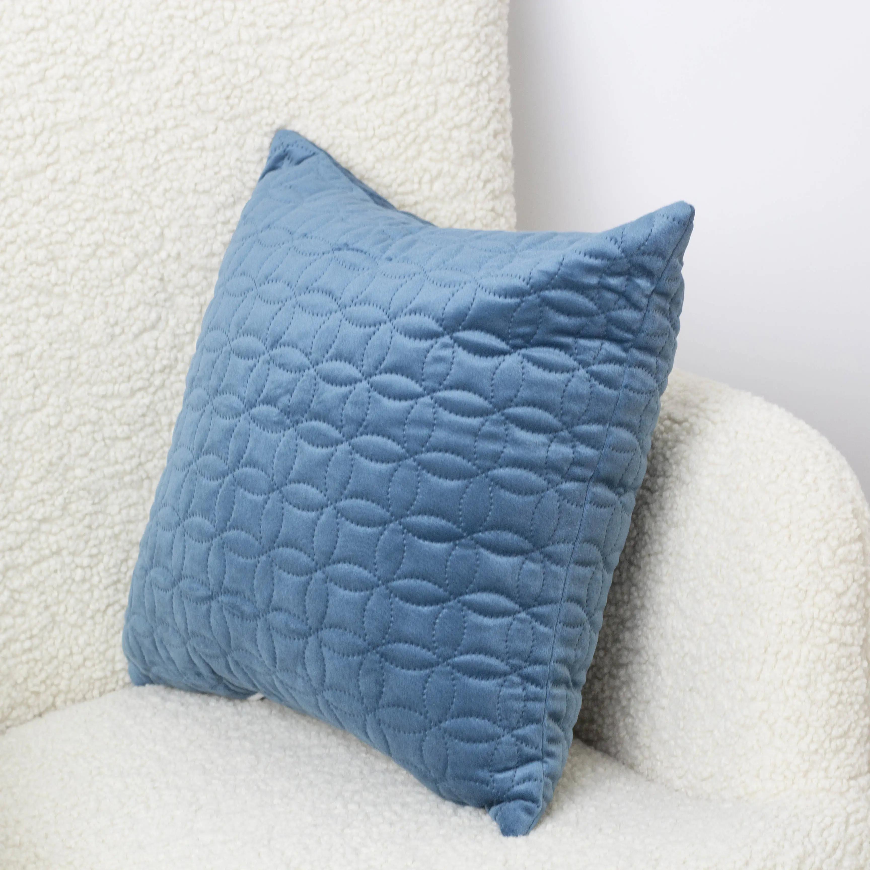 Наволочка декоративна ТЕП "VELOUR" 45*45 см з замком Темно - синій/Мозаїка, 45x45 - Фото 3