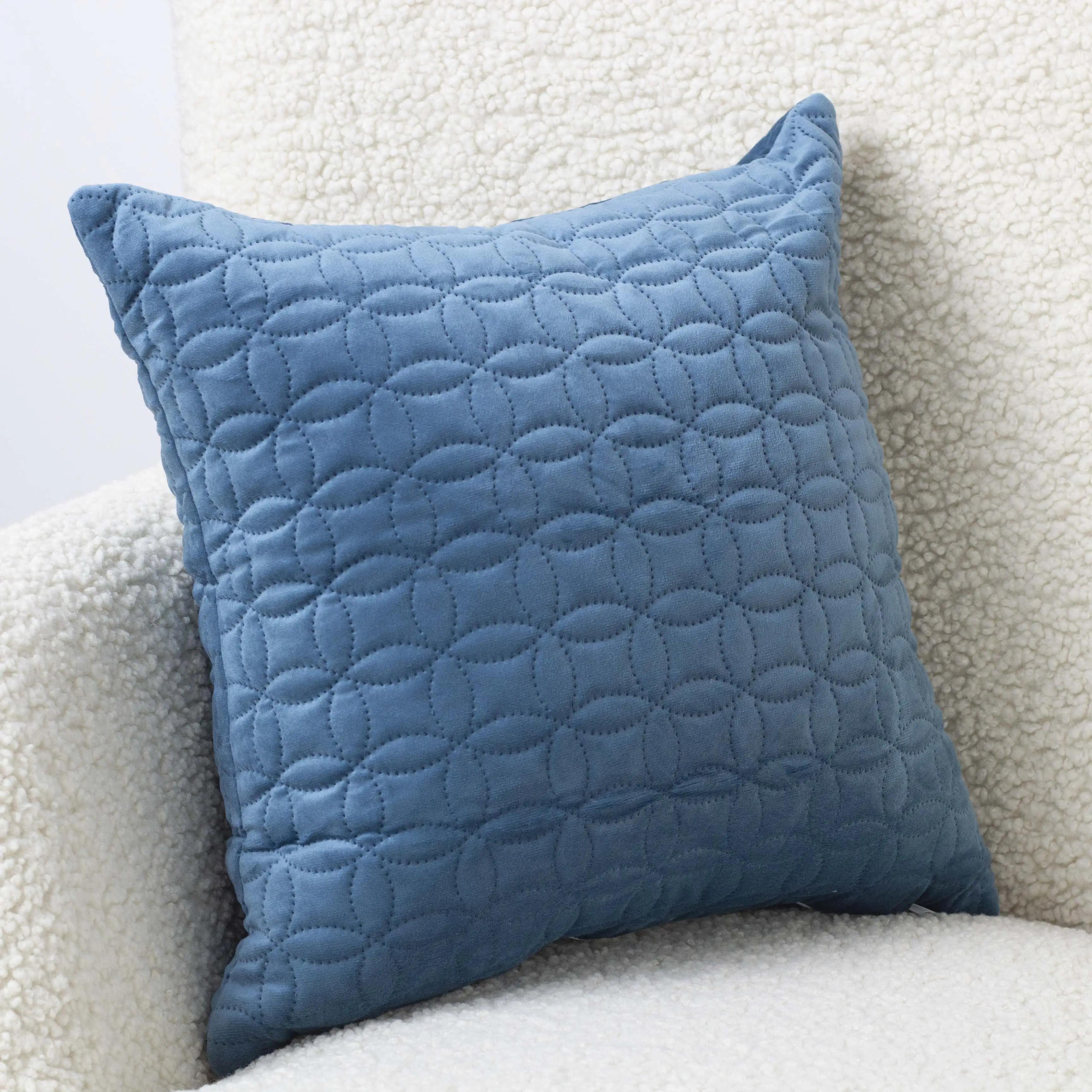 Наволочка декоративна ТЕП "VELOUR" 45*45 см з замком Темно - синій/Мозаїка, 45x45 - Фото 4