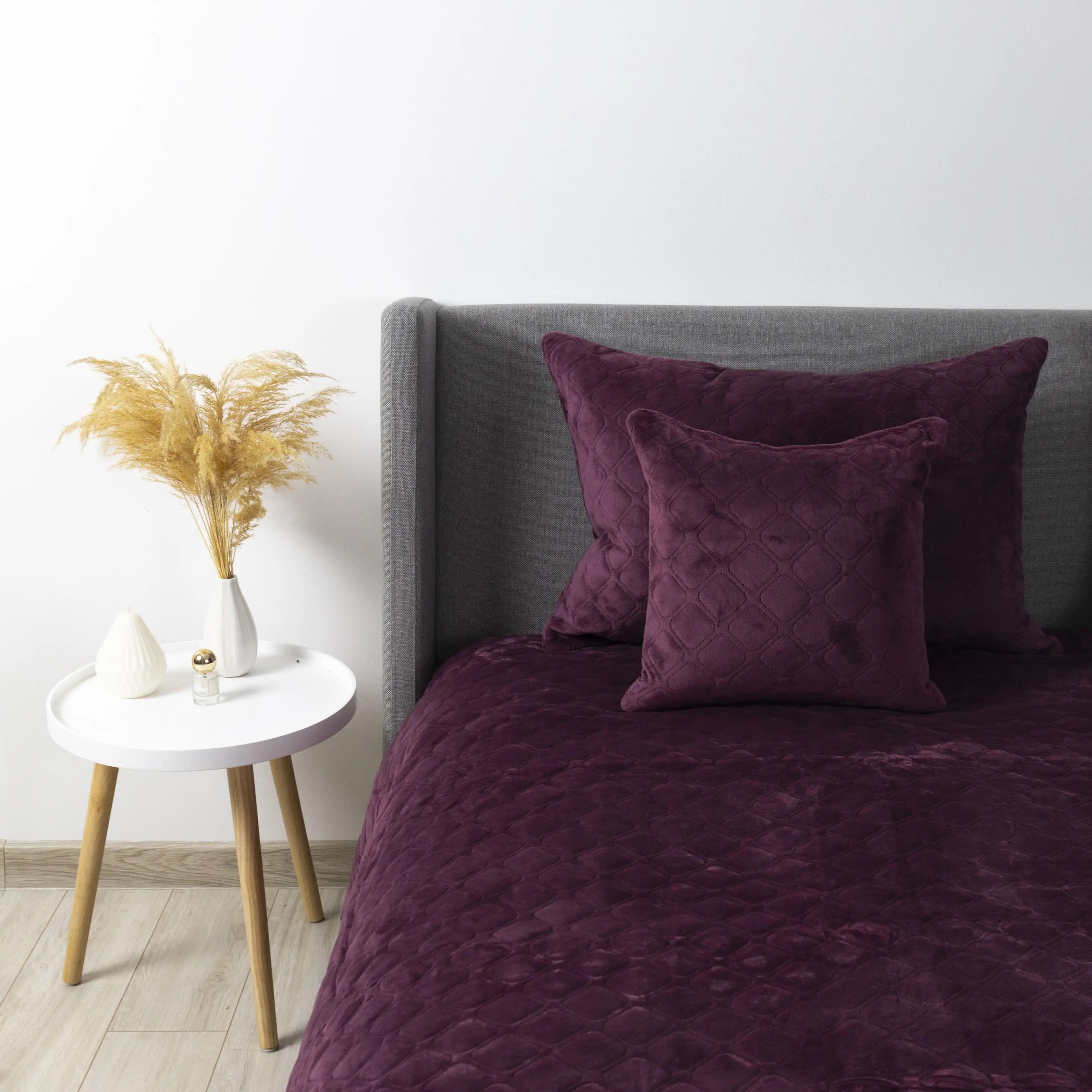 Покривало ТЕП "VELOUR" Бордо/Ромб круглий, 150x210 - Фото 5 Покривало ТЕП "VELOUR" Бордо/Ромб круглий, 150x210 - Фото 5