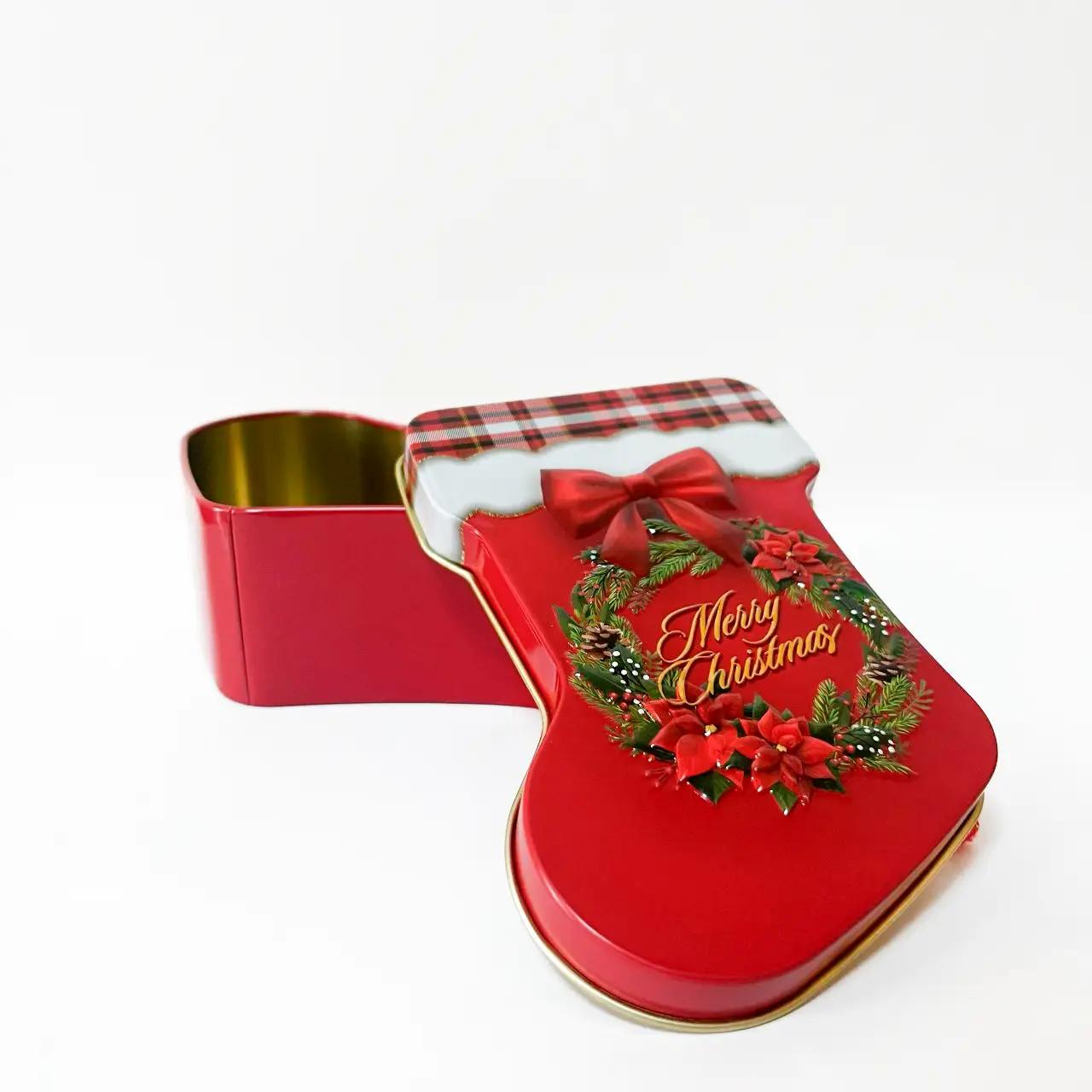 Подарункова коробка “Christmas Sock”, металева Подарункова коробка “Christmas Sock”, металева