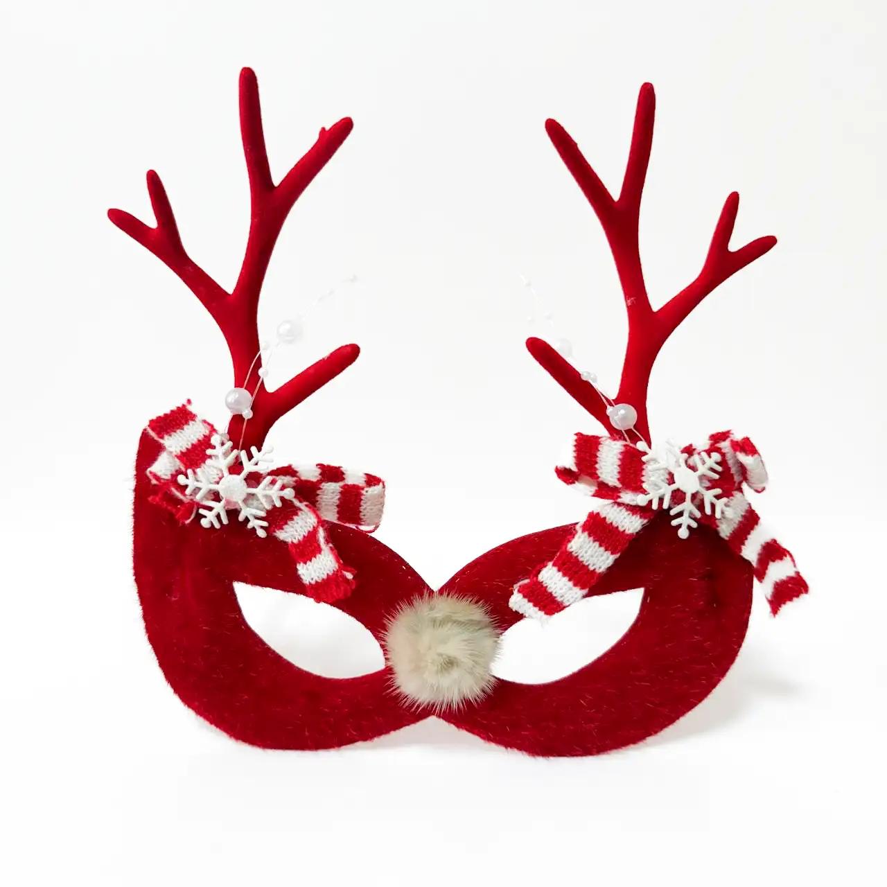 Різдвяні окуляри «Funny Reindeer», пластикові, червоні, з декором Різдвяні окуляри «Funny Reindeer», пластикові, червоні, з декором