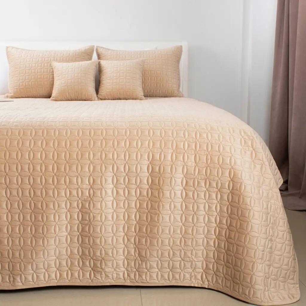 Покривало ТЕП "VELOUR" Золотий беж/Мозаїка, 150x210 - Фото 3 Покривало ТЕП "VELOUR" Золотий беж/Мозаїка, 150x210 - Фото 3